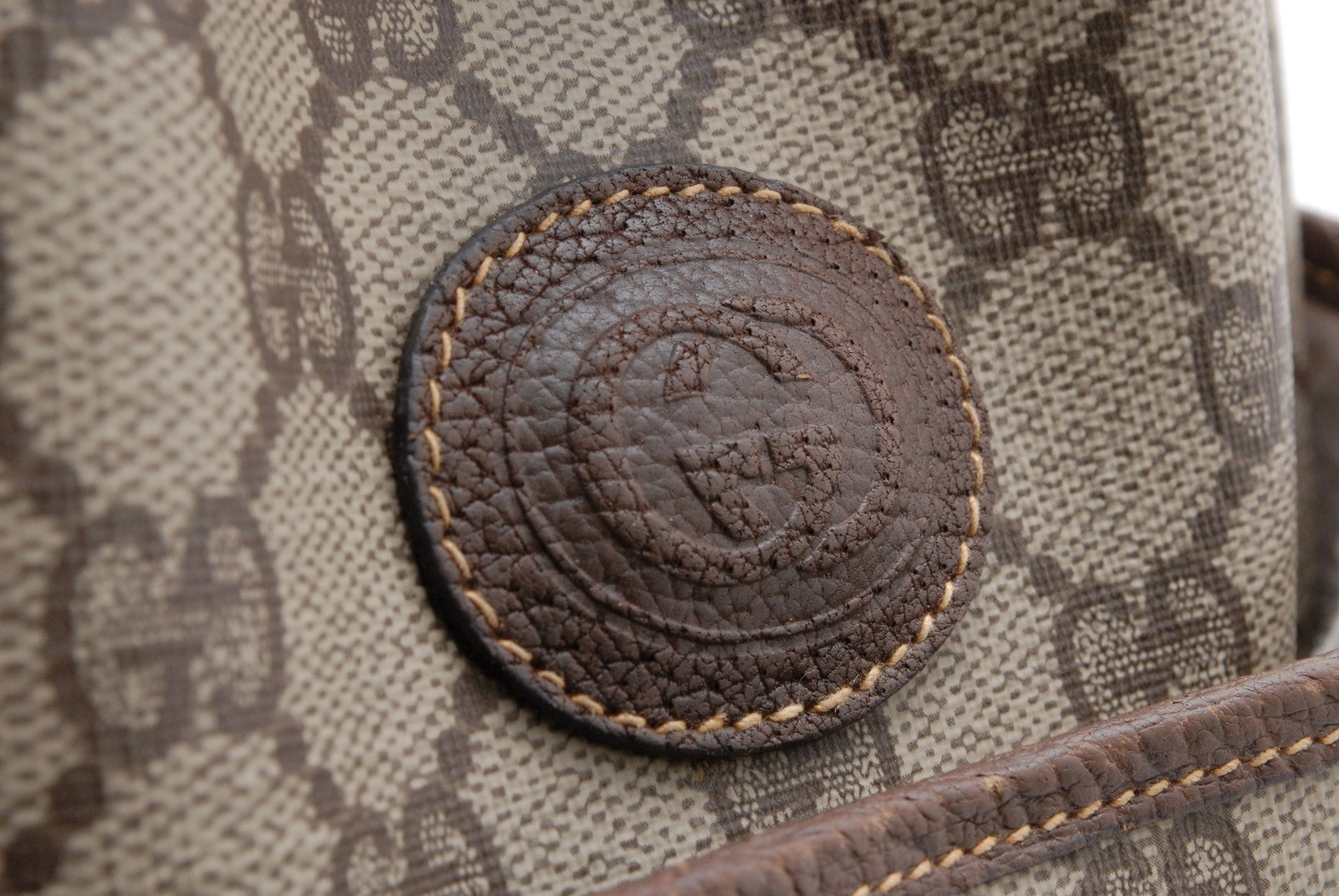 Gucci GG Supreme Drawstring Bag Shoulder Bag - Brown, PVC Leather