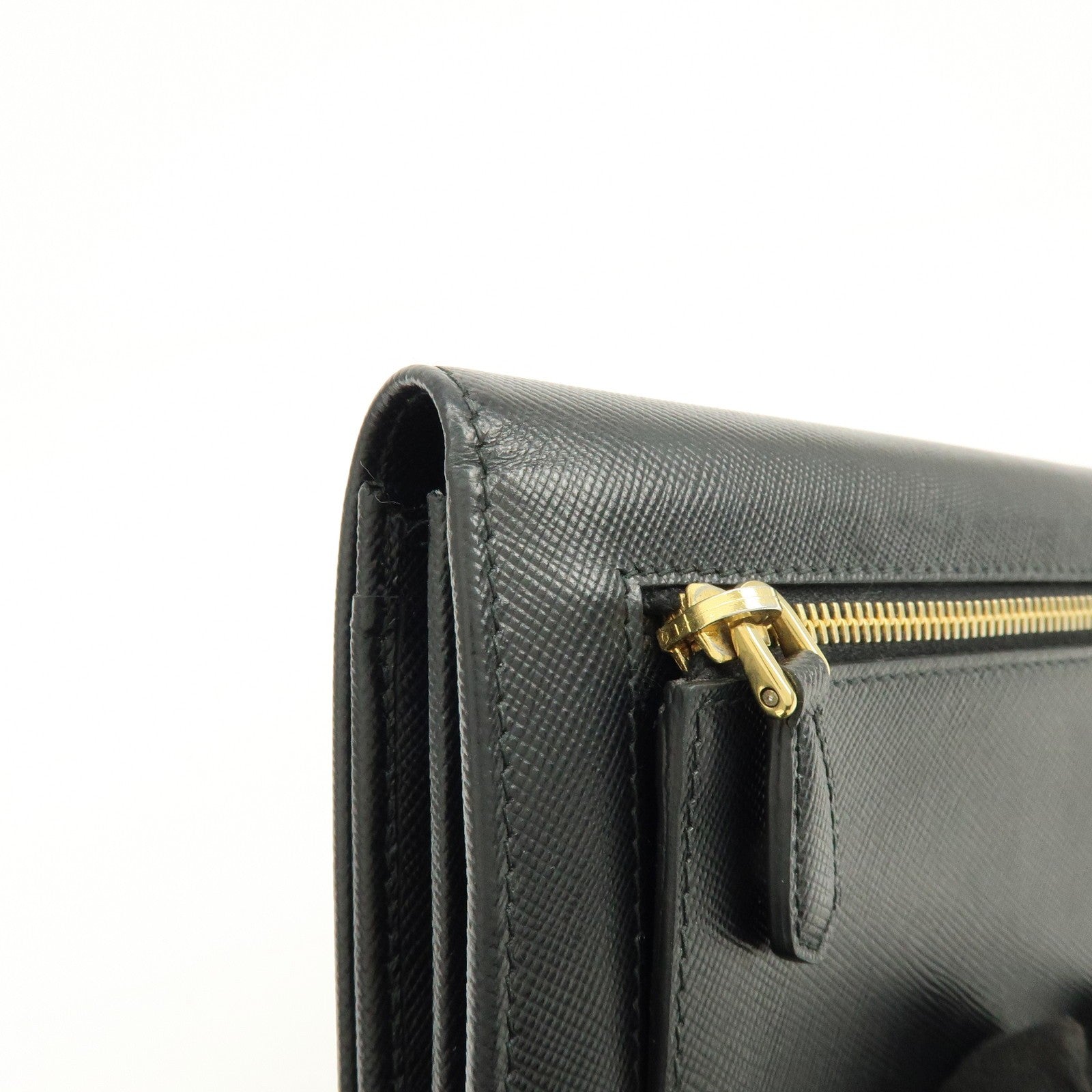 Prada Triangle Logo Wallet - Black, Saffiano Leather