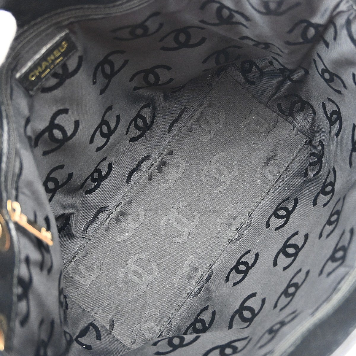Chanel Drawstring Tote Bag - Black, Calfskin