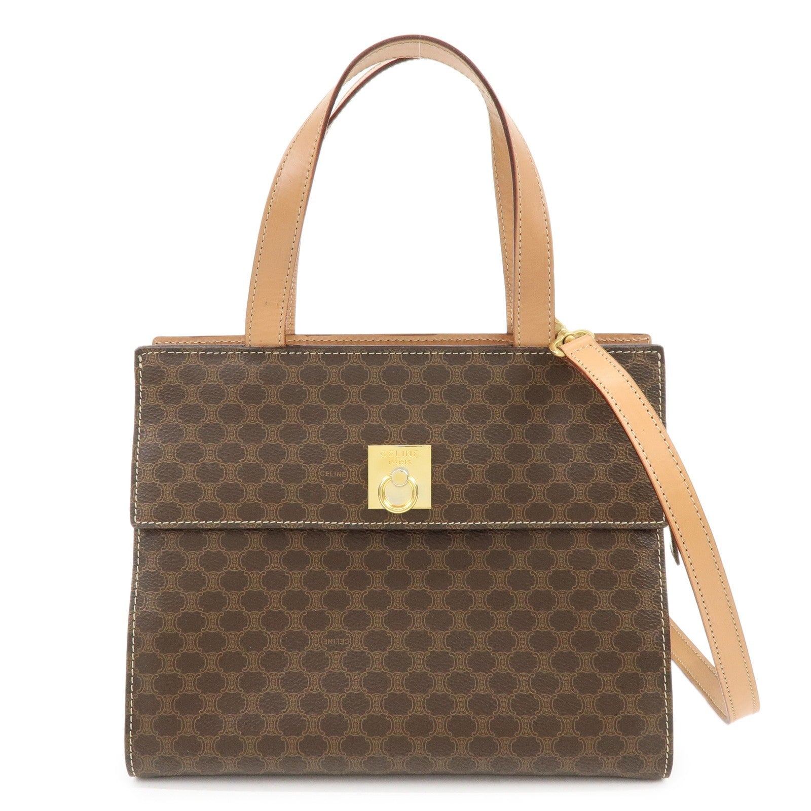 Celine Macadam 2Way Bag - Brown, PVC Leather