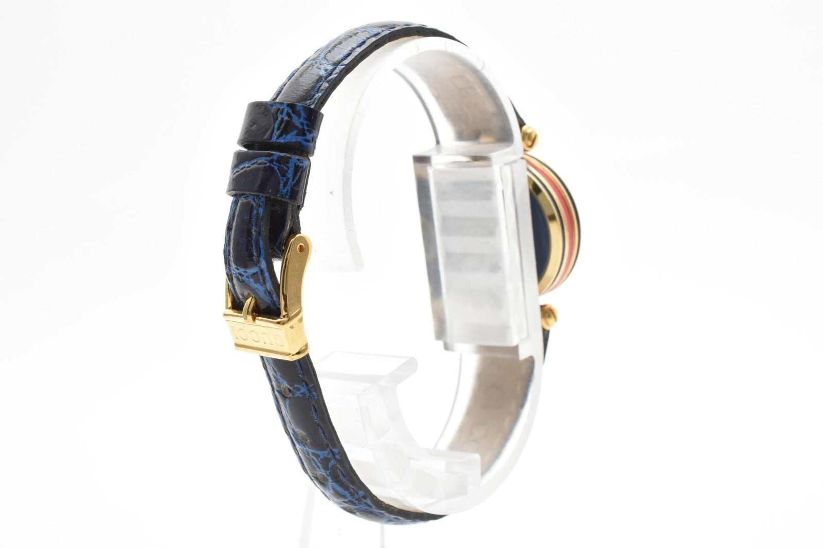 Gucci 2000L Watch - White, Gold, Blue, Stainless Steel, Leather