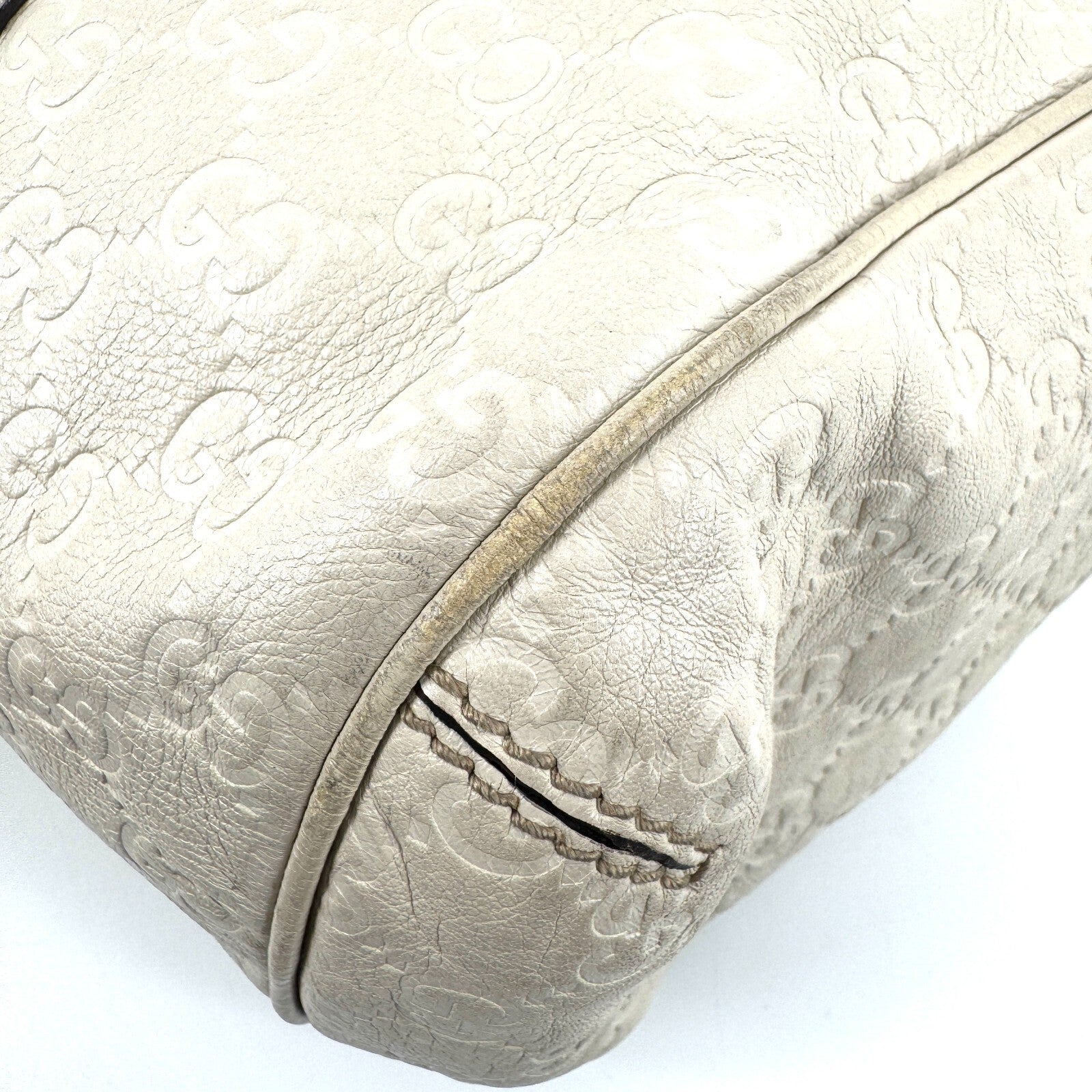 Gucci Tote Shoulder Hand Bag - White, Leather