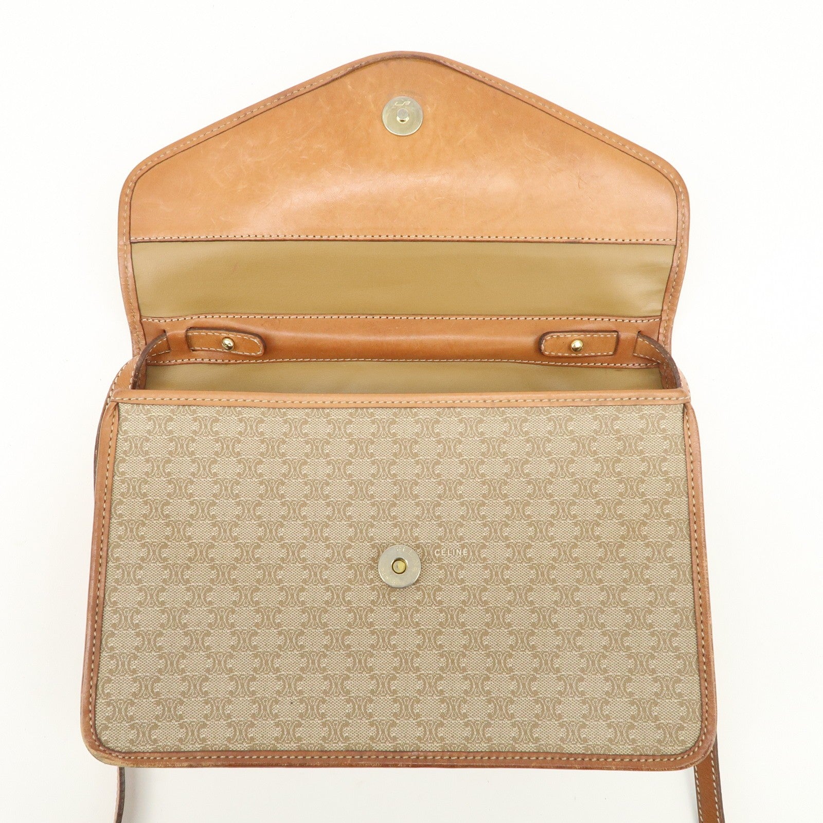 Celine C Macadam 2Way Bag - Beige Brown, PVC Leather
