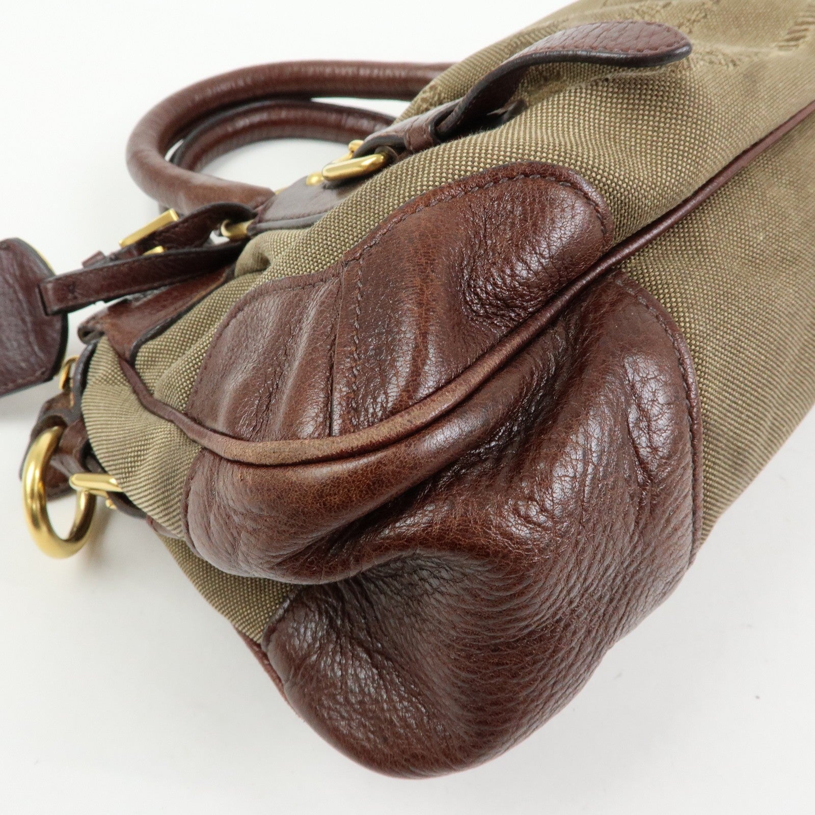 Prada Logo Jacquard 2Way Bag - Brown, Leather