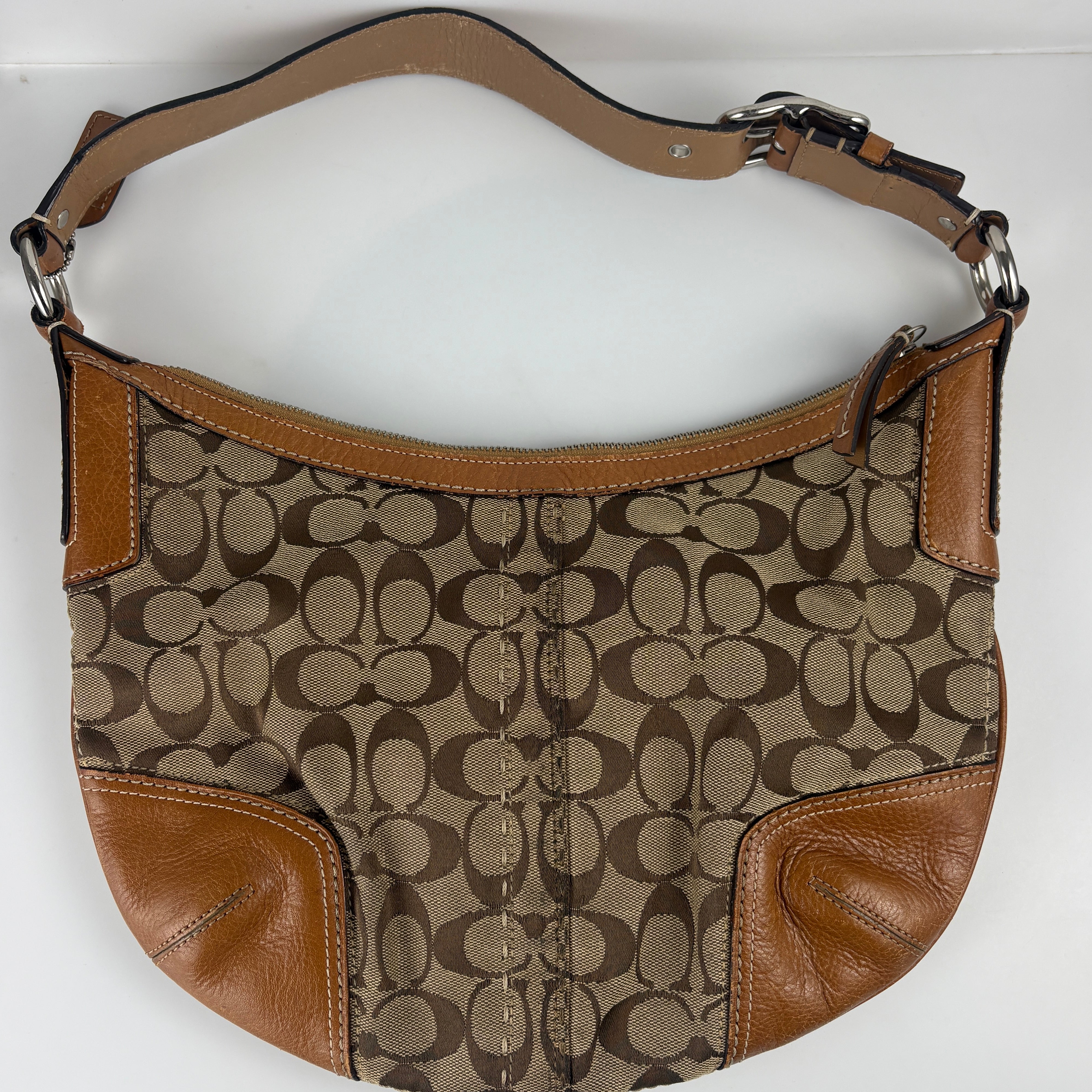 Coach Signature Brown Hobo Bag