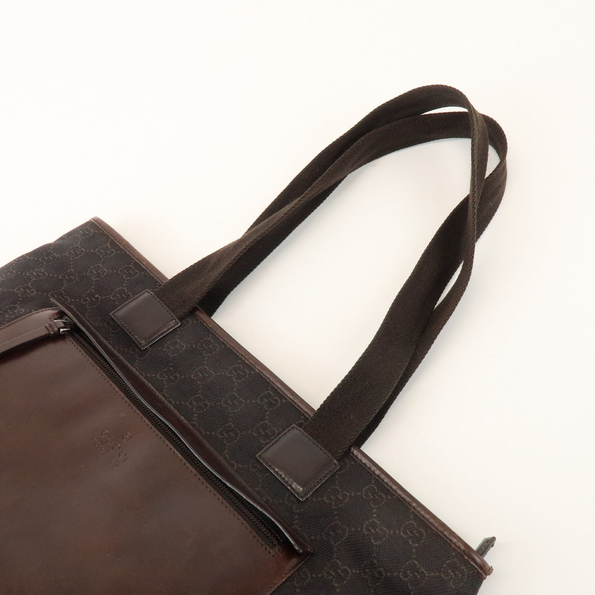Gucci Tote Bag - Dark Brown, GG Canvas, Leather