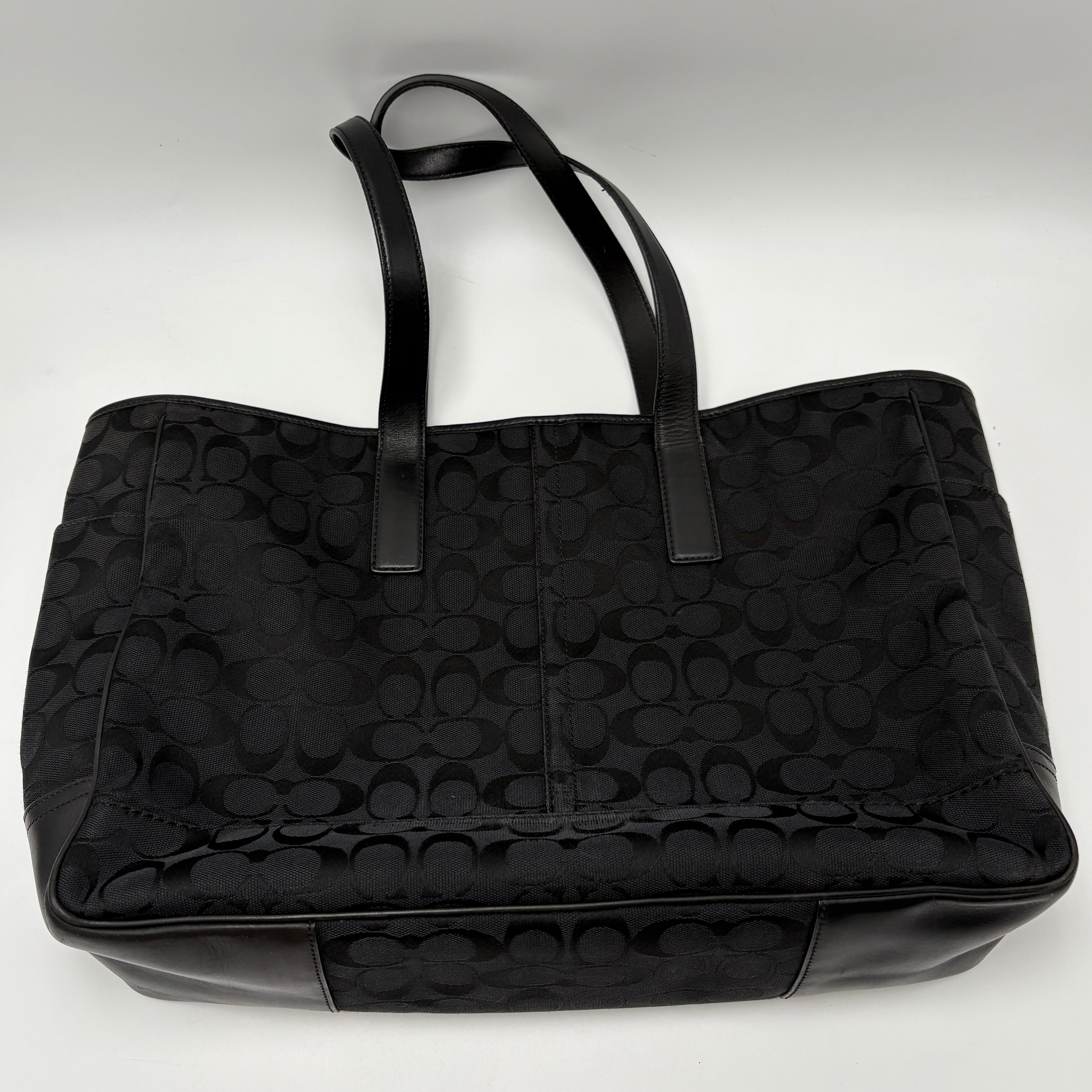 Coach Black Signature Monogram Tote Bag