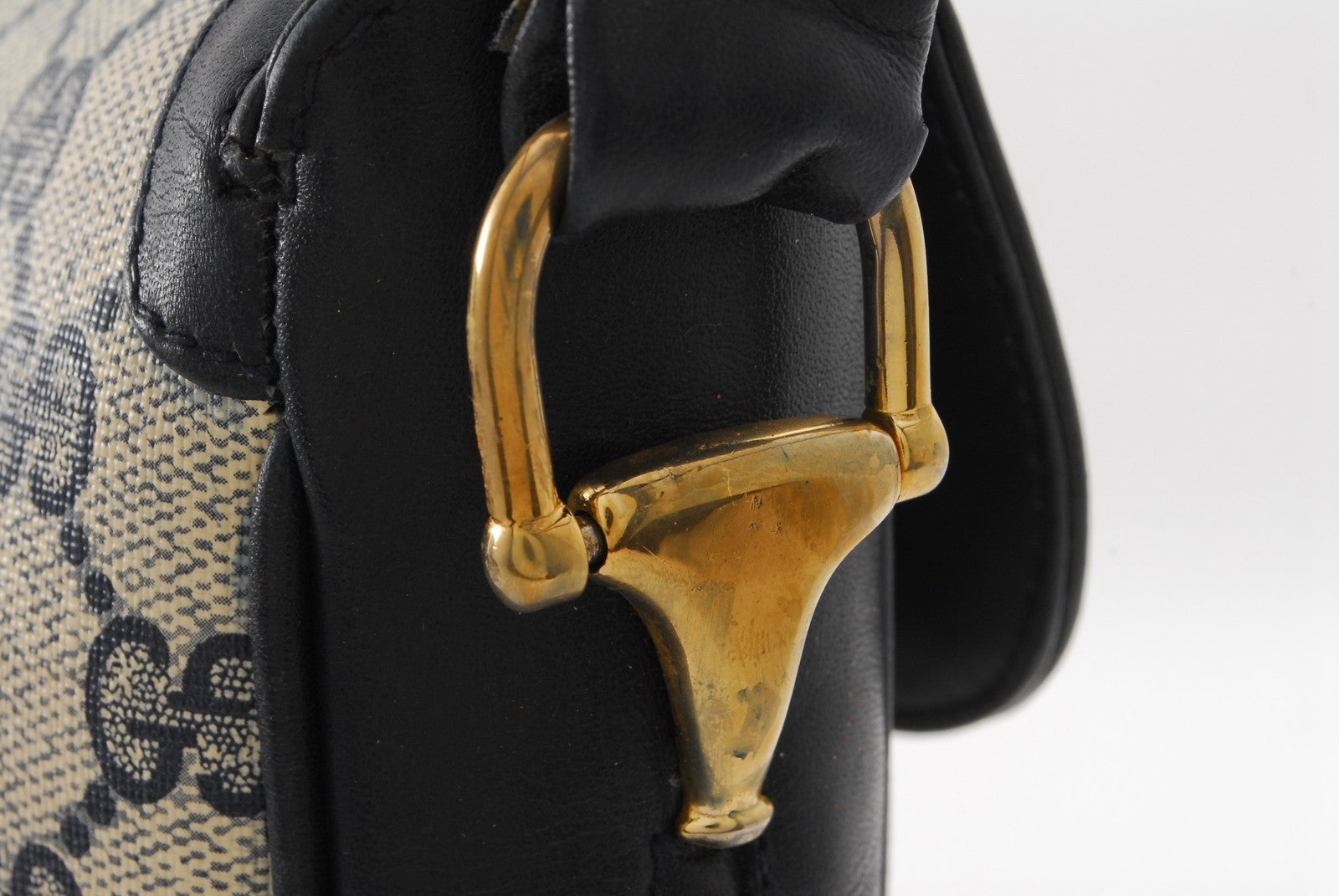 Gucci GG Supreme Horsebit Shoulder Bag - Navy, PVC Leather