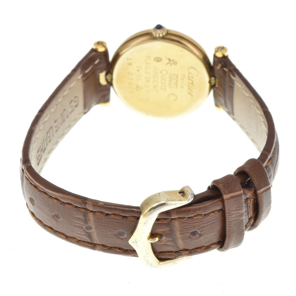 Cartier Must Vendome Watch - Gold, SV925, Leather