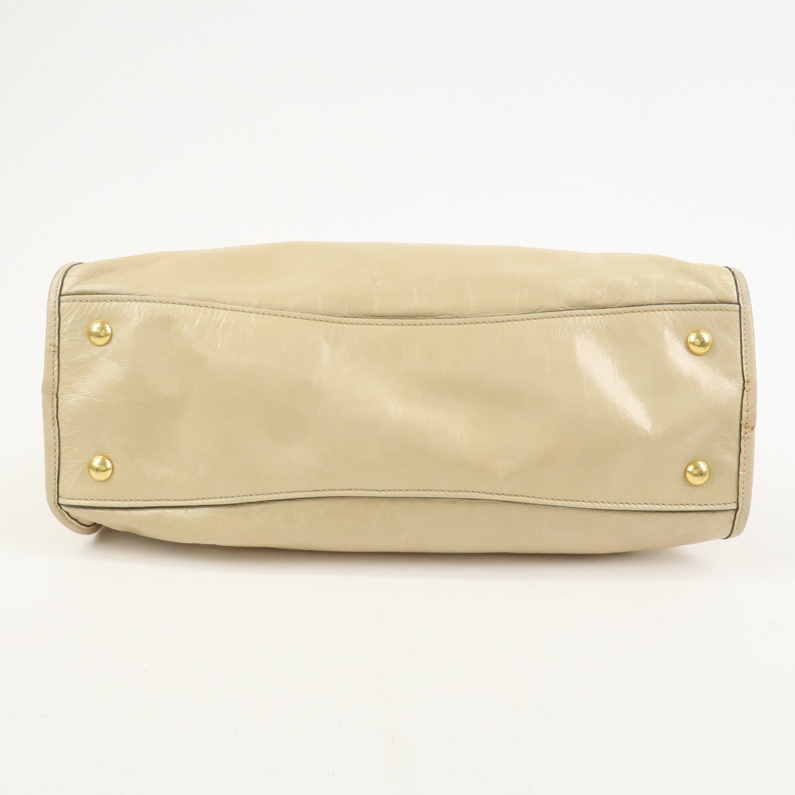 Miu Miu Logo Leather 2Way Bag - Beige, Leather