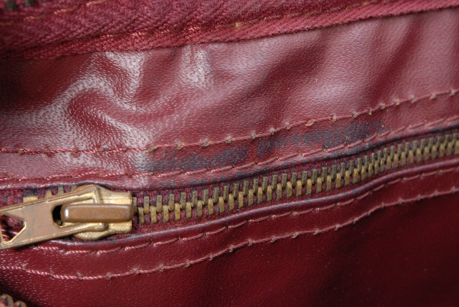 Christian Dior Trotter Boston Hand Bag - Burgundy Red, Canvas