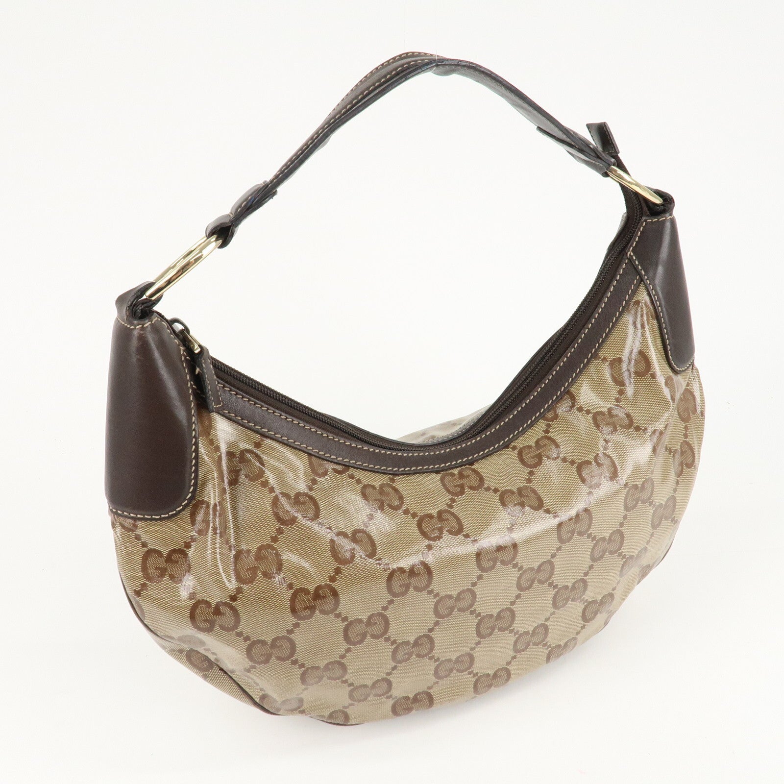 Gucci Shoulder Bag - Beige/Brown, GG Crystal Leather