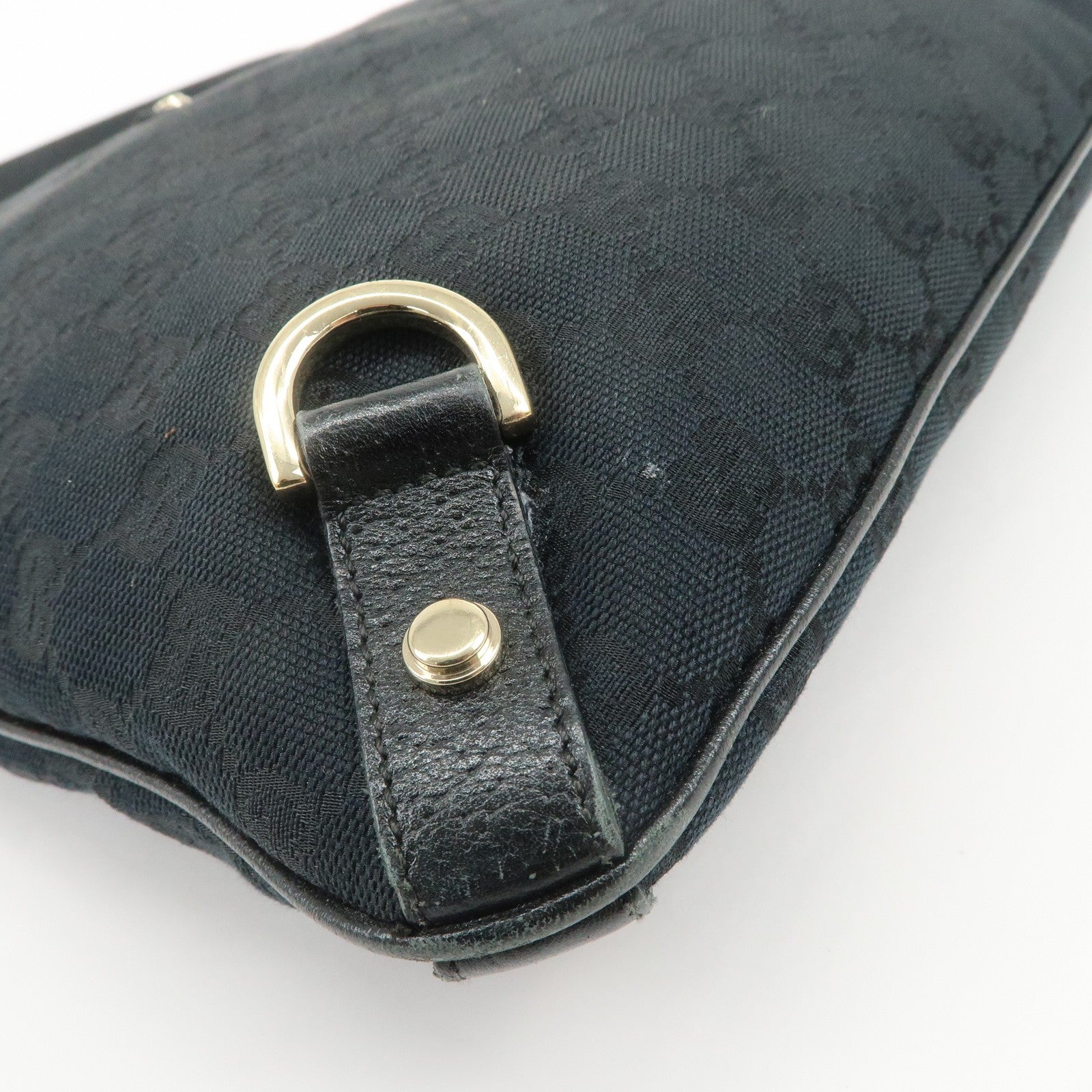 Gucci Abbey Shoulder Bag - Black, GG Canvas, Leather