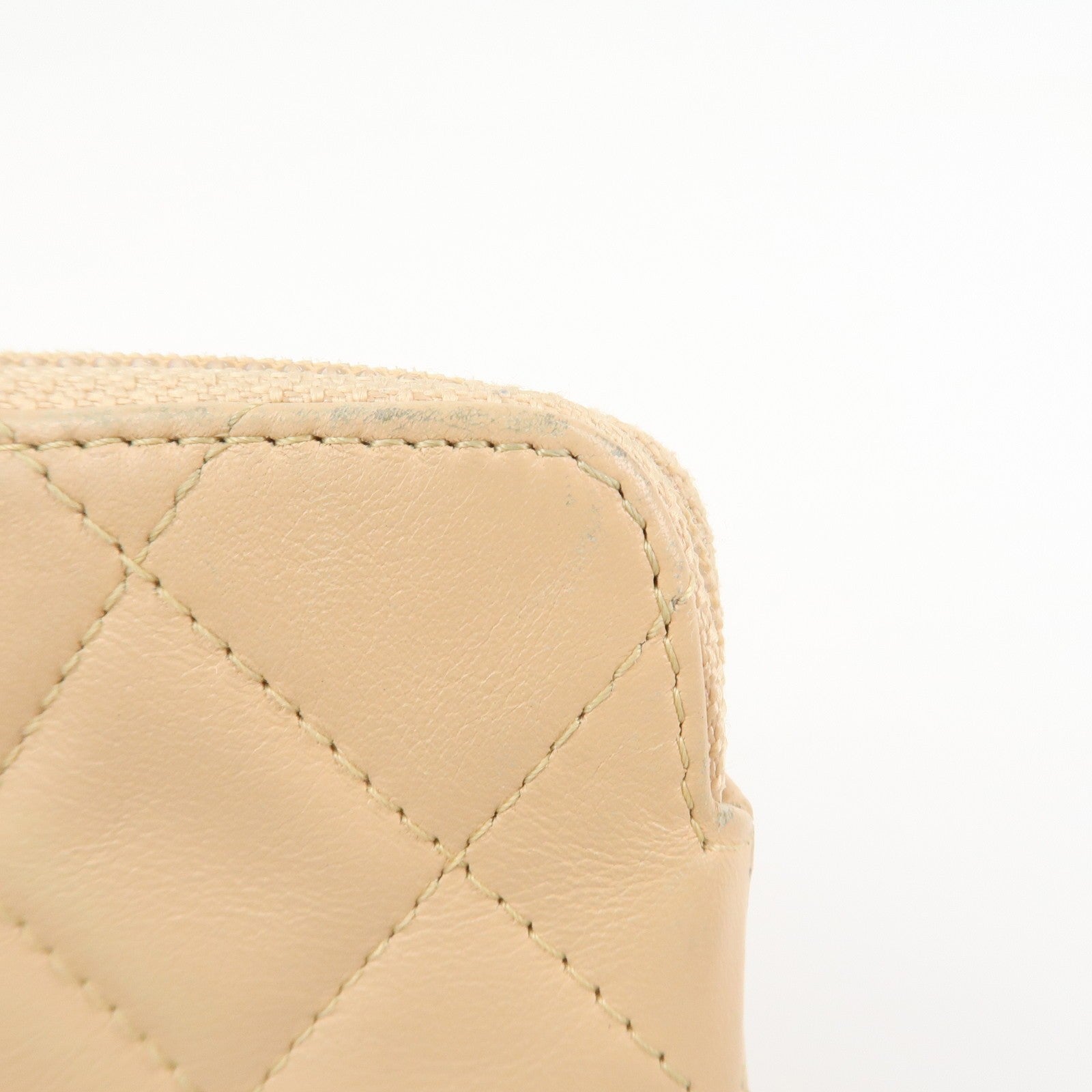 CHANEL Cambon Line Cosmetic Pouch - Beige, Lamb Skin