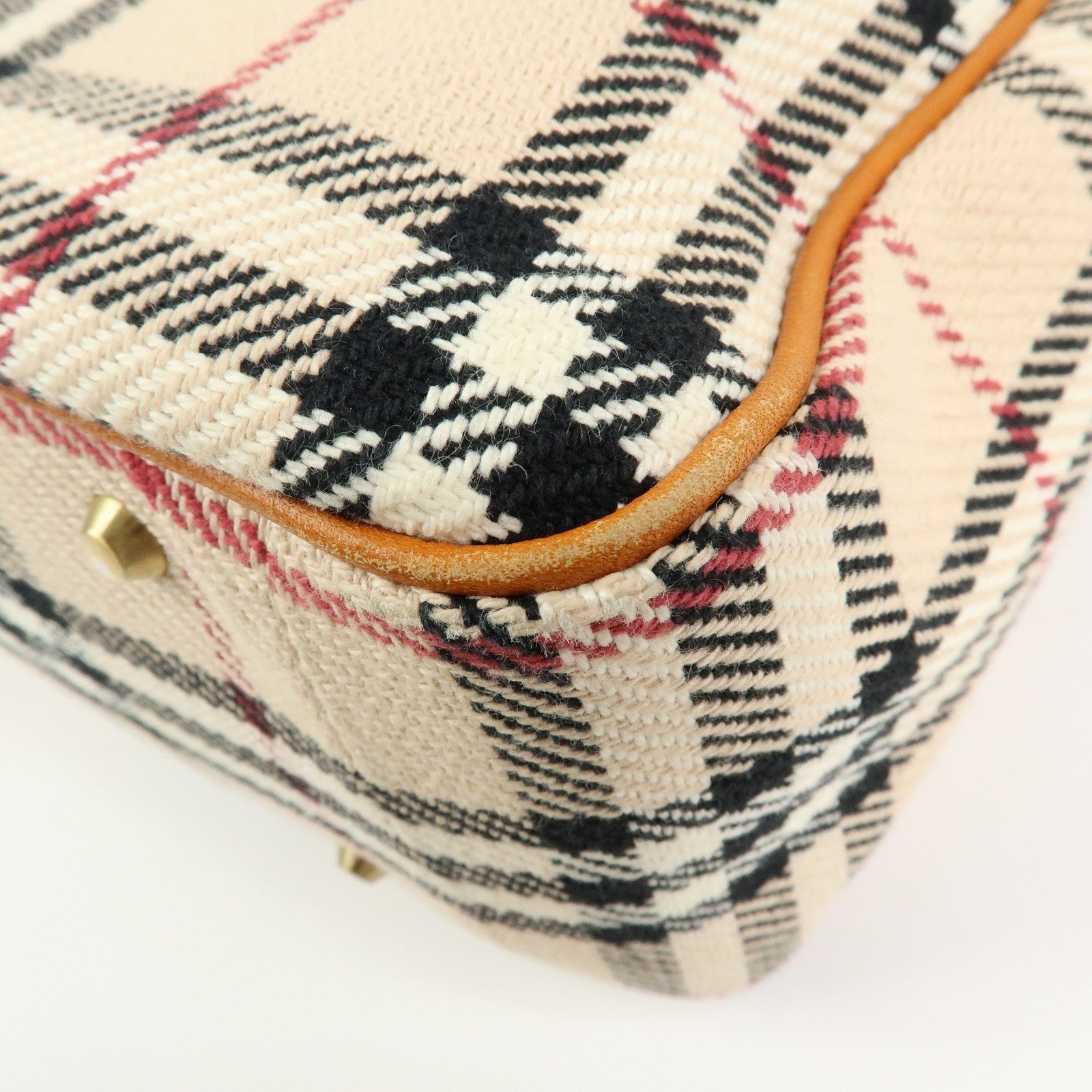 Burberry Nova Plaid Tote Bag - Beige, Canvas