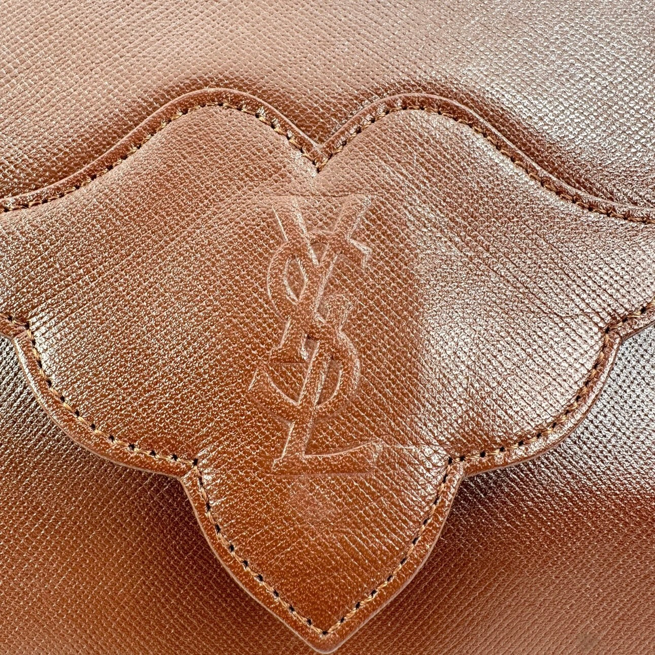 Saint Laurent Vintage Clutch Bag -Leather Brown