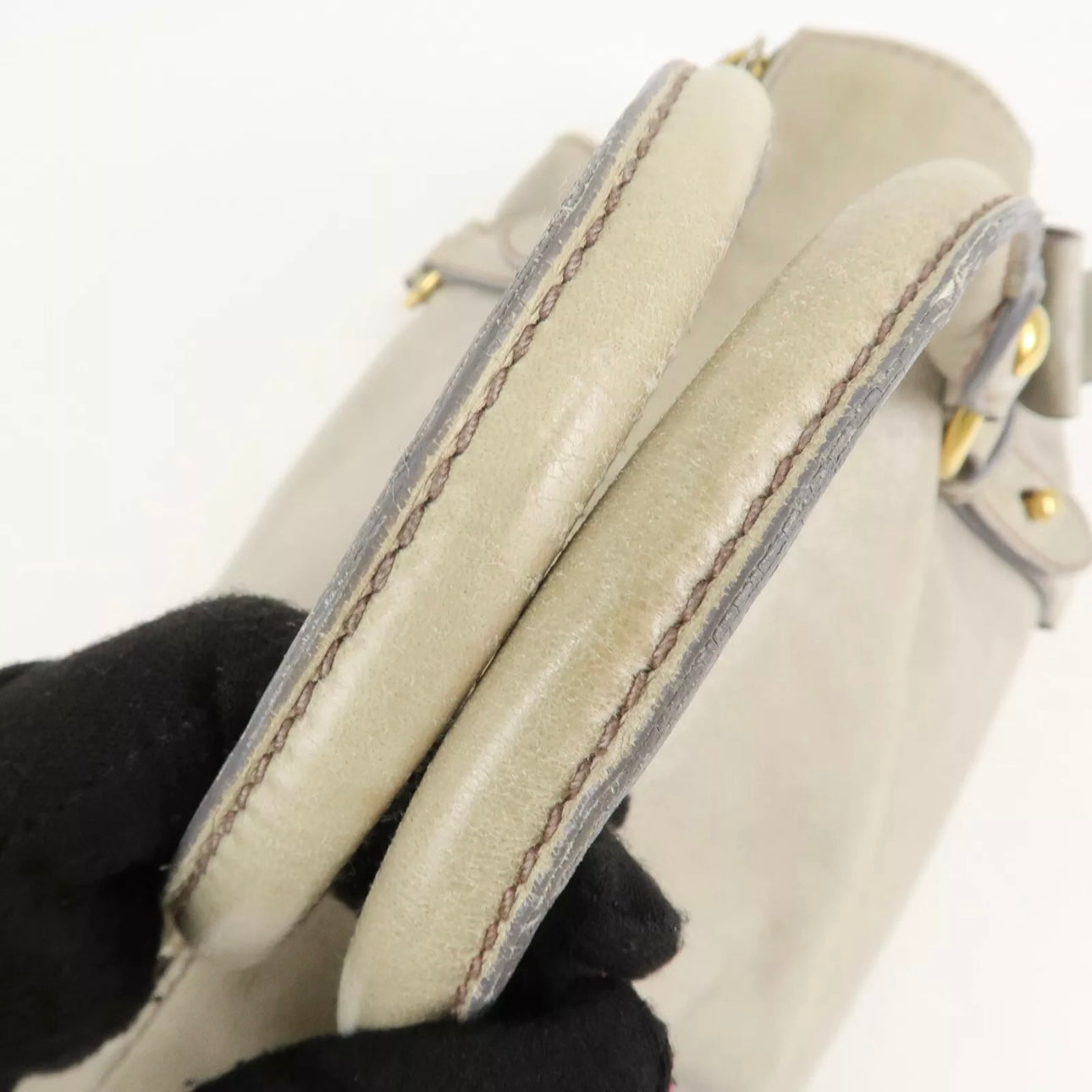 MIU MIU Leather Hand& Shoulder Bag Beige