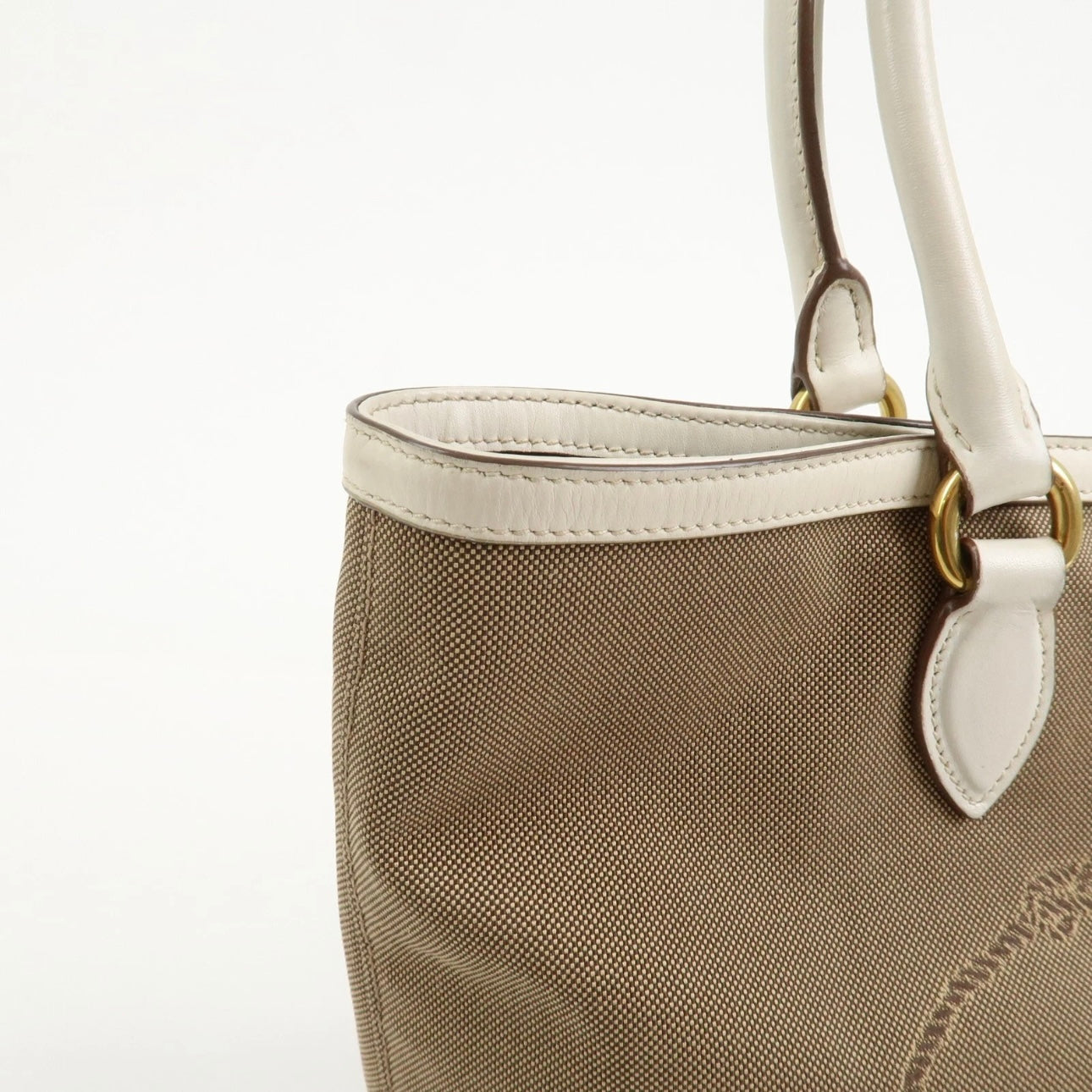 PRADA Jacquard Leather Tote Bag- Beige Ivory