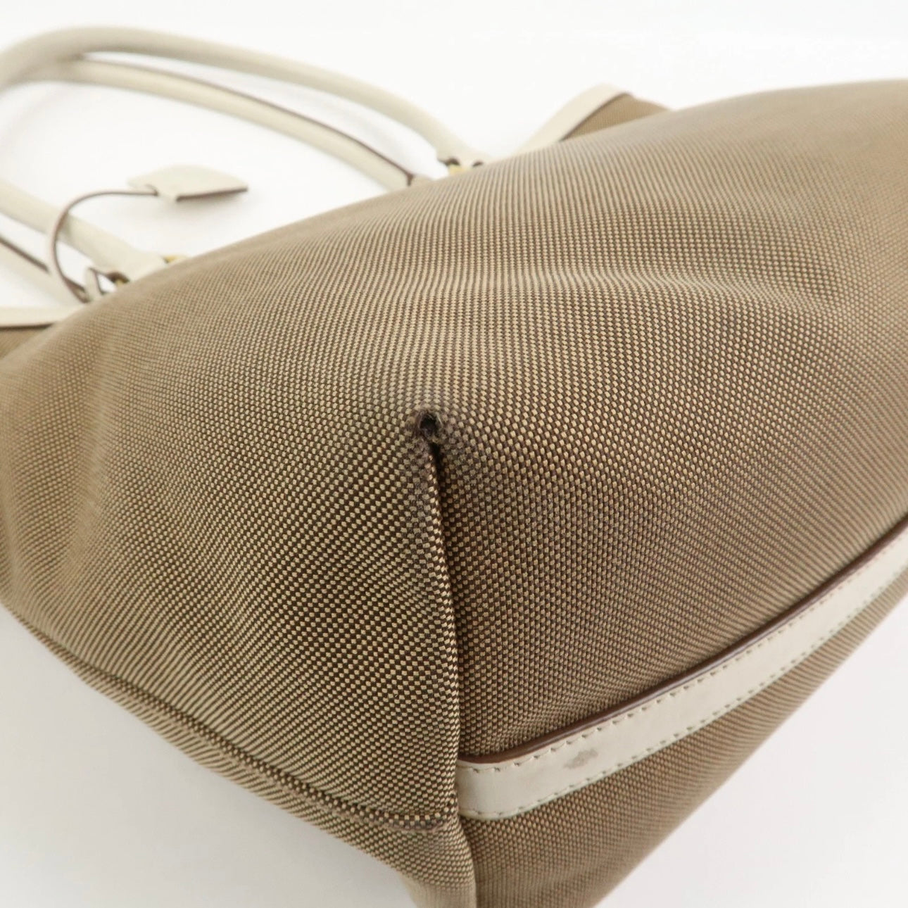 PRADA Jacquard Leather Tote Bag- Beige Ivory