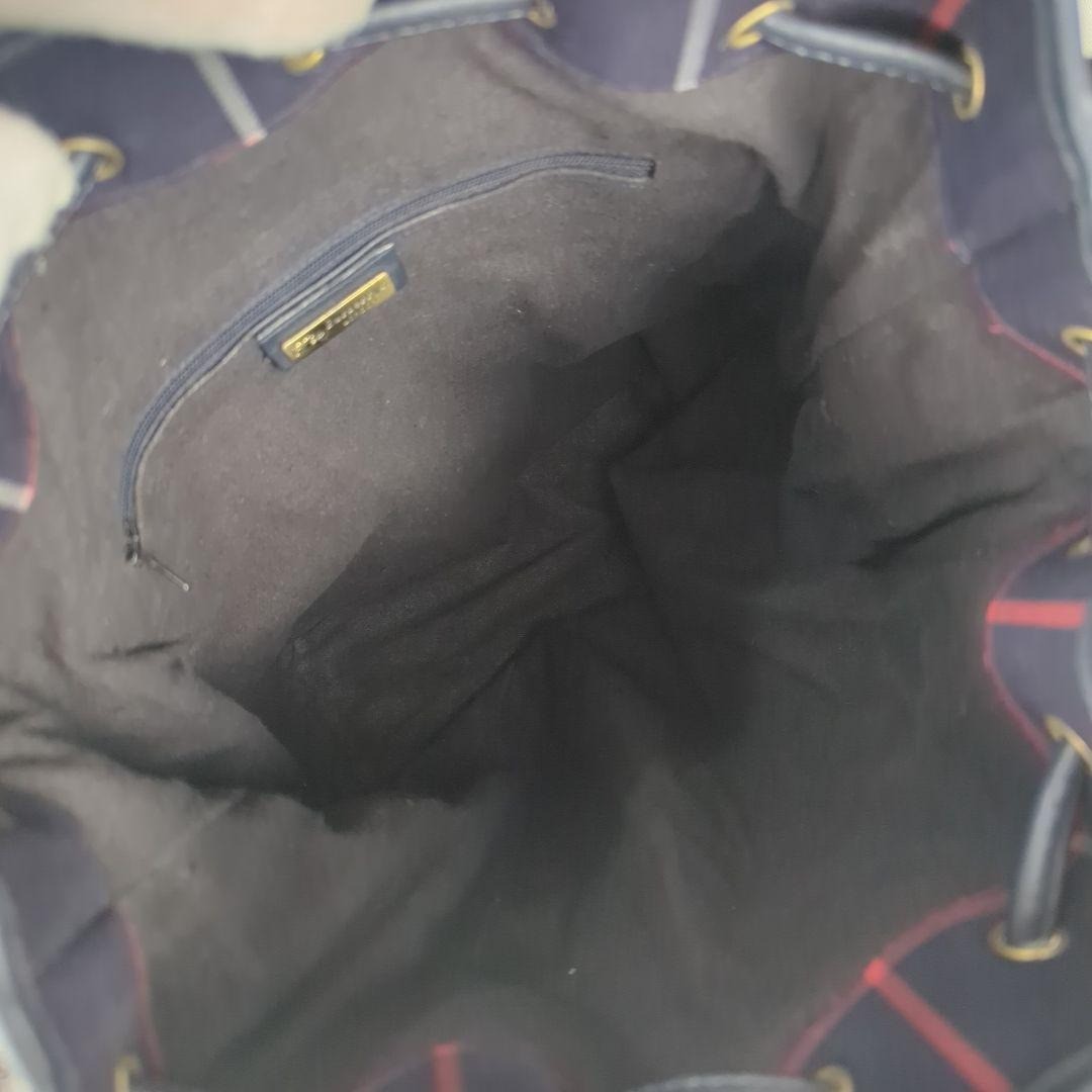 Burberry Nova Check Drawstring Bucket Shoulder Bag - Navy, Canvas Leather