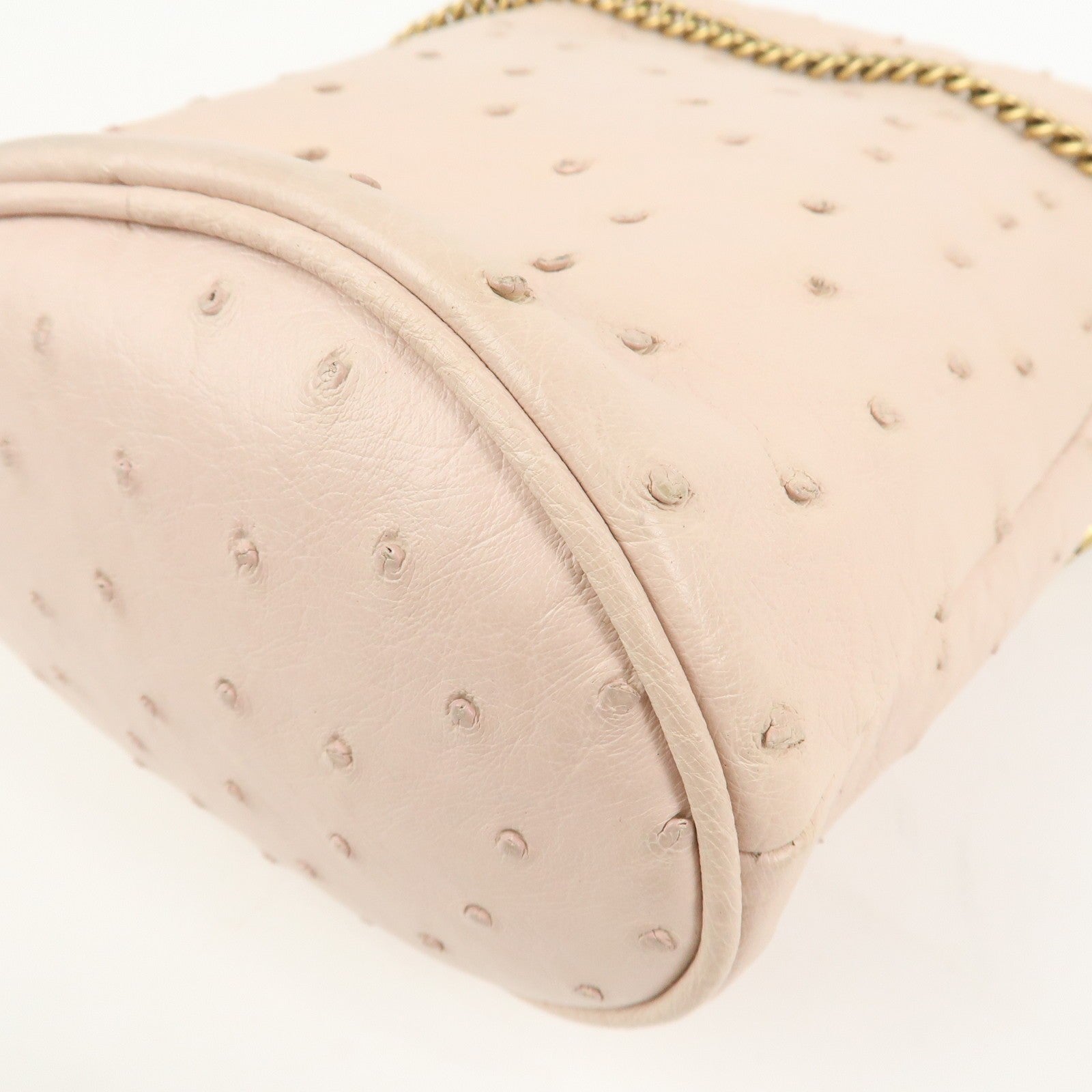Gucci GG Marmont Mini Bucket Chain Bag - Ivory, Ostrich Leather