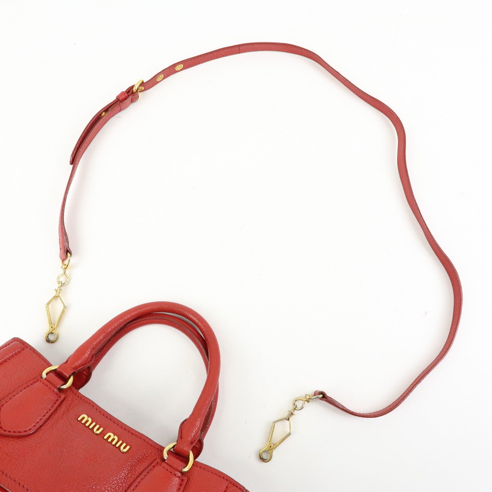 Miu Miu Madras 2Way Handbag - Red, Leather