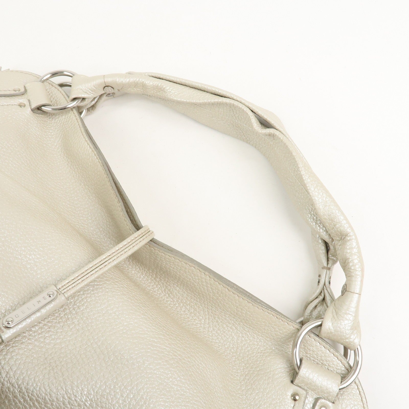 Celine Shoulder Bag Tote Bag - Silver, Leather