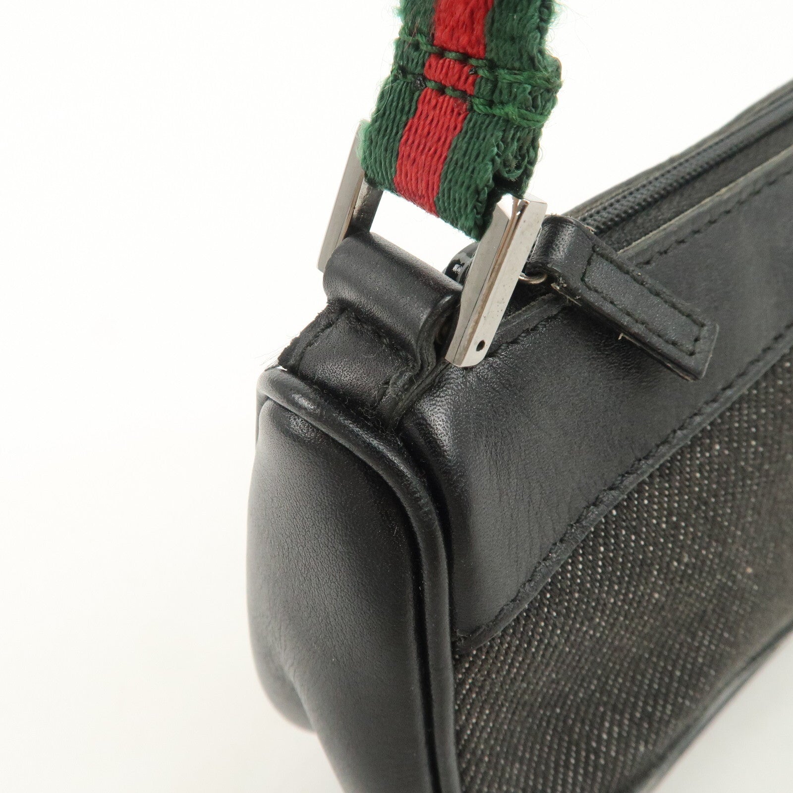 Gucci Sherry Accessory Pouch - Black, Canvas, Leather