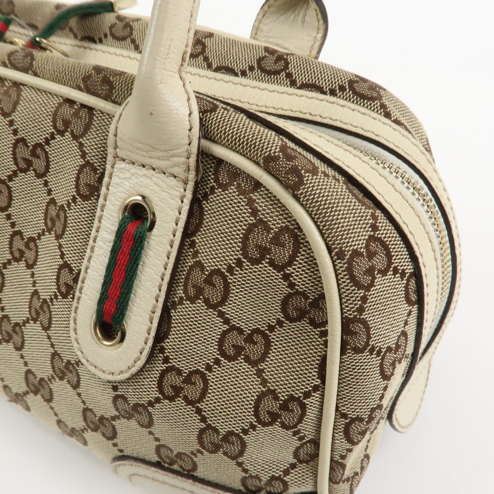 Gucci Princy Sherry Boston Bag - Brown Ivory, GG Canvas Leather