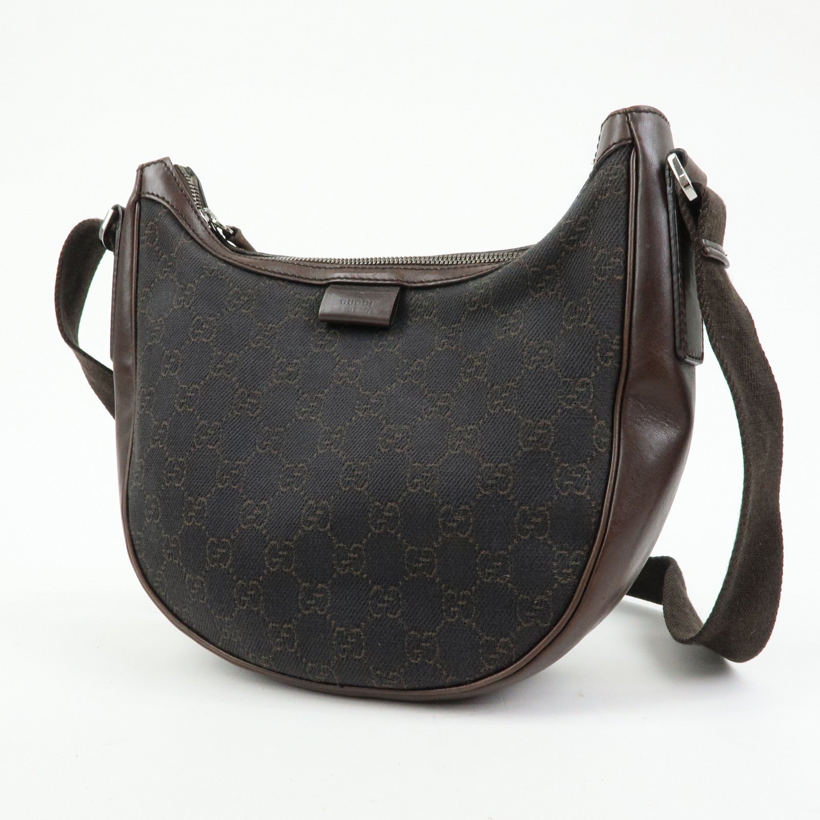 Gucci Shoulder Bag - Dark Brown, Denim, Leather