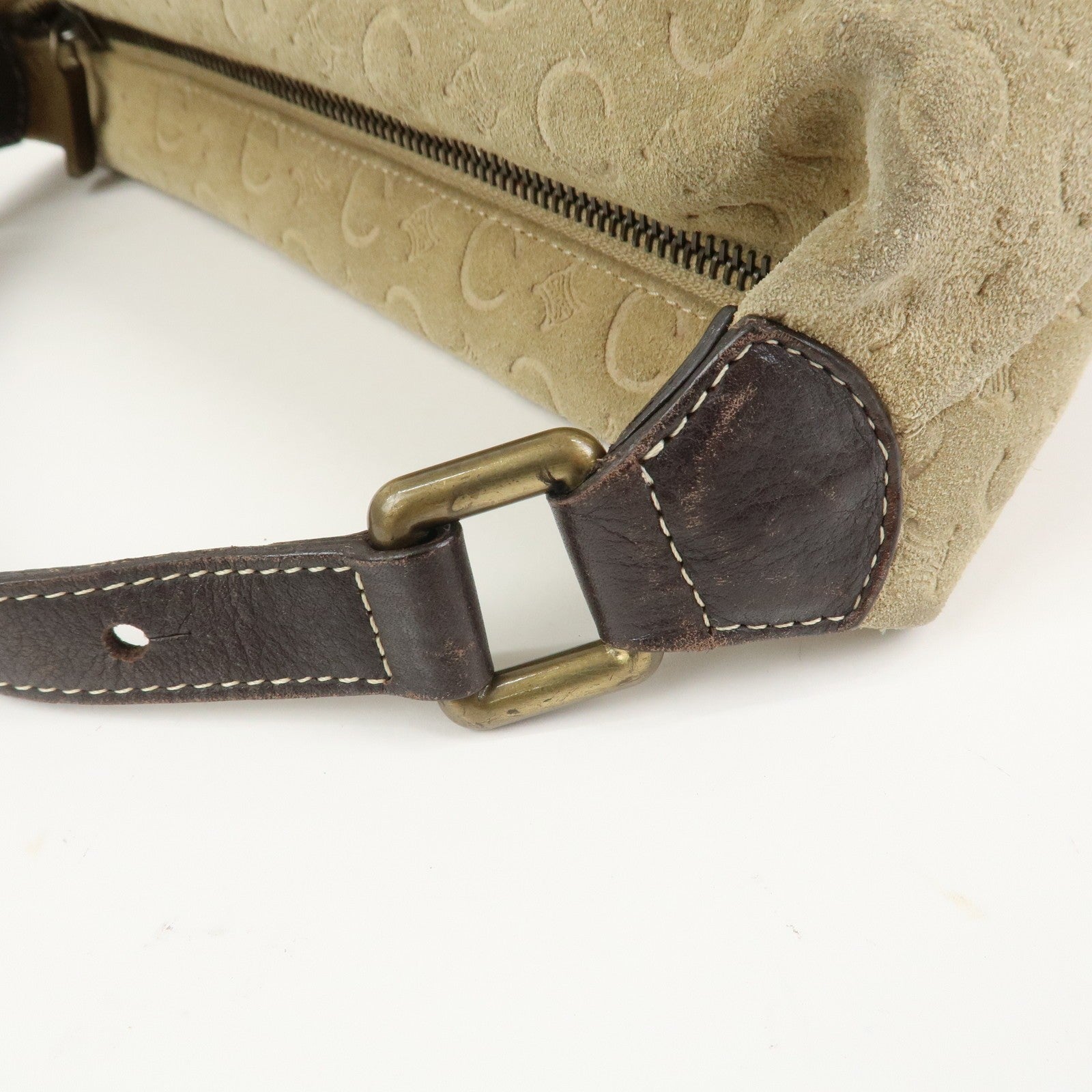 Celine C Macadam Hand Bag - Beige, Suede Leather
