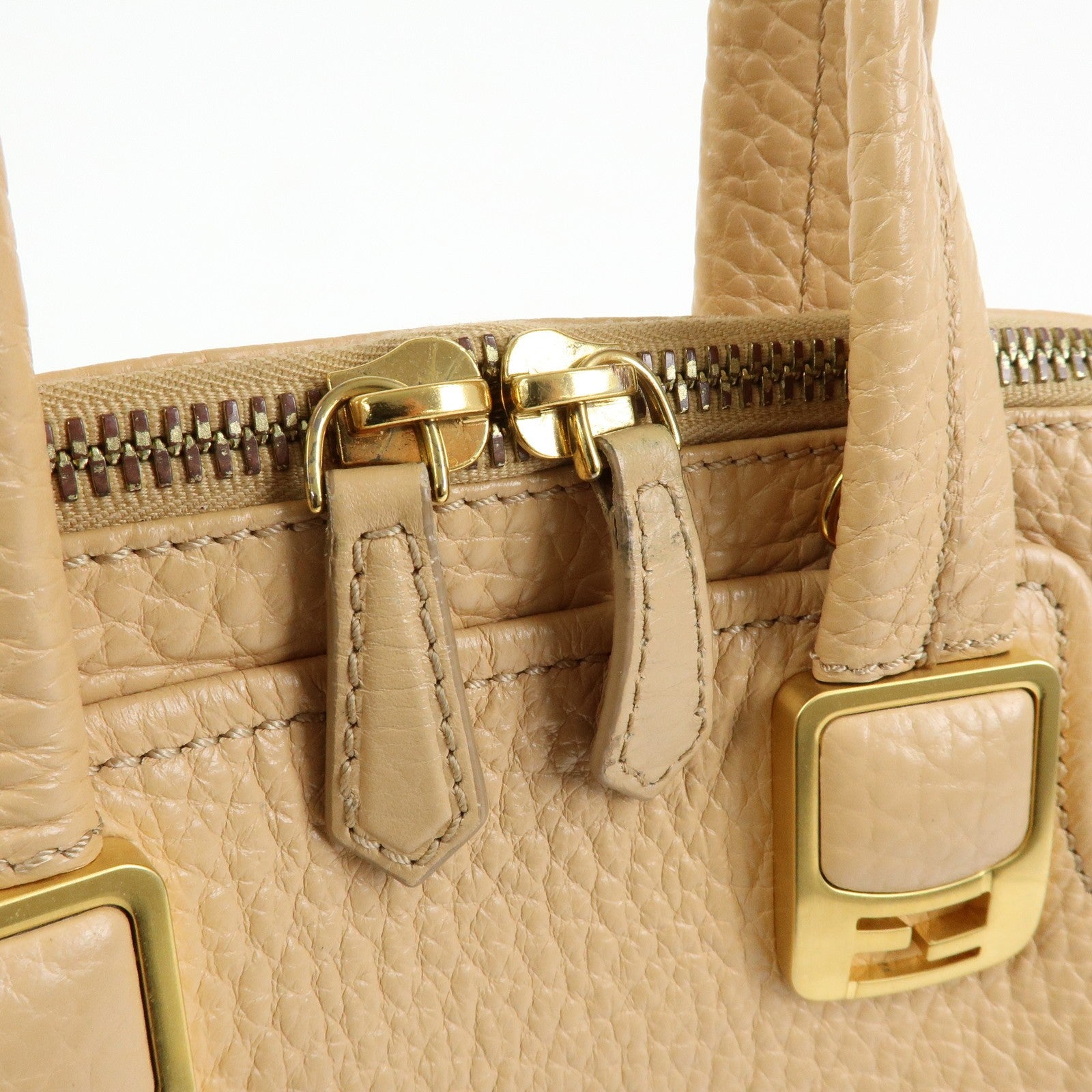 Fendi 8BL114 Hand Bag - Beige, Leather