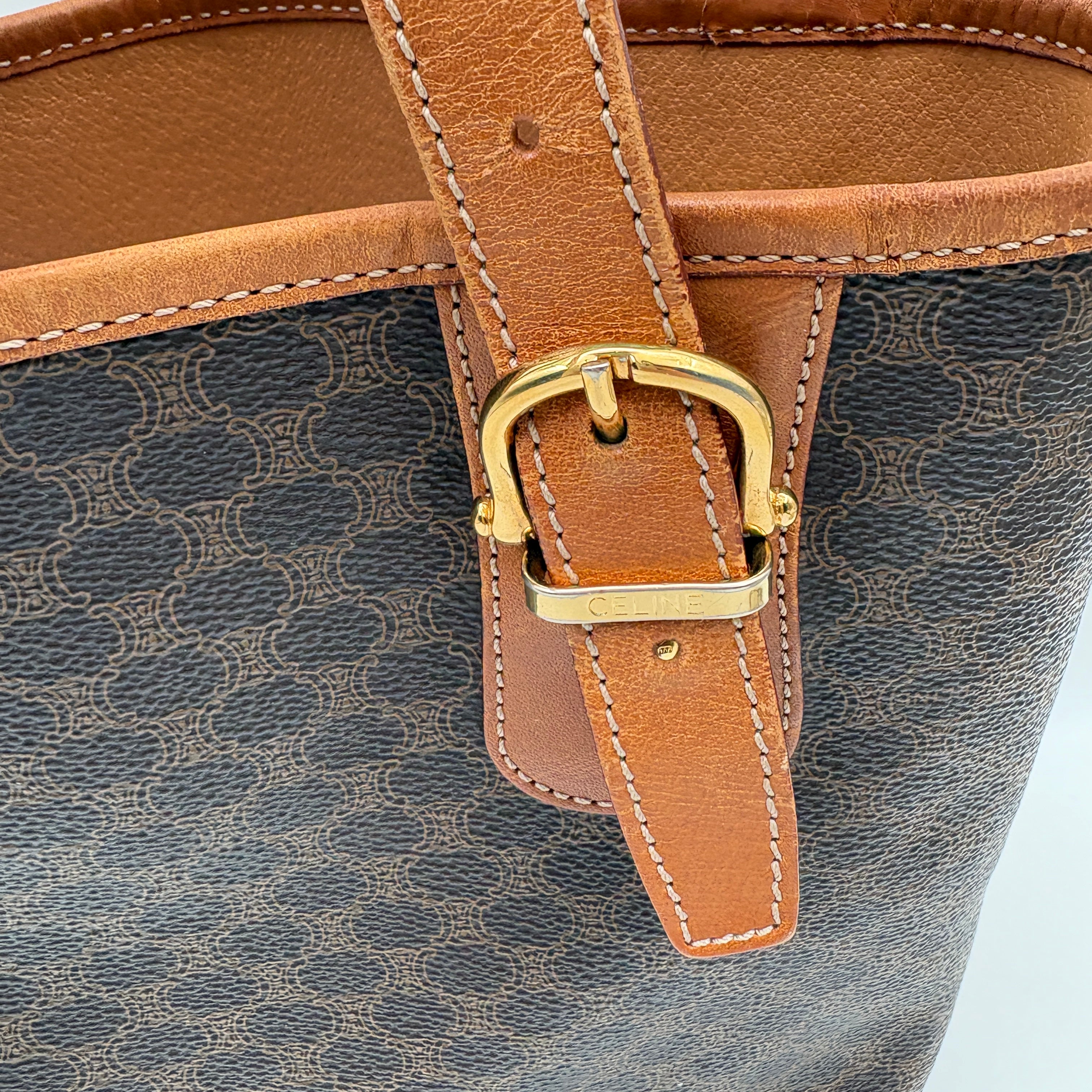 Bucket Tote Bag Macadam Pattern Triomphe