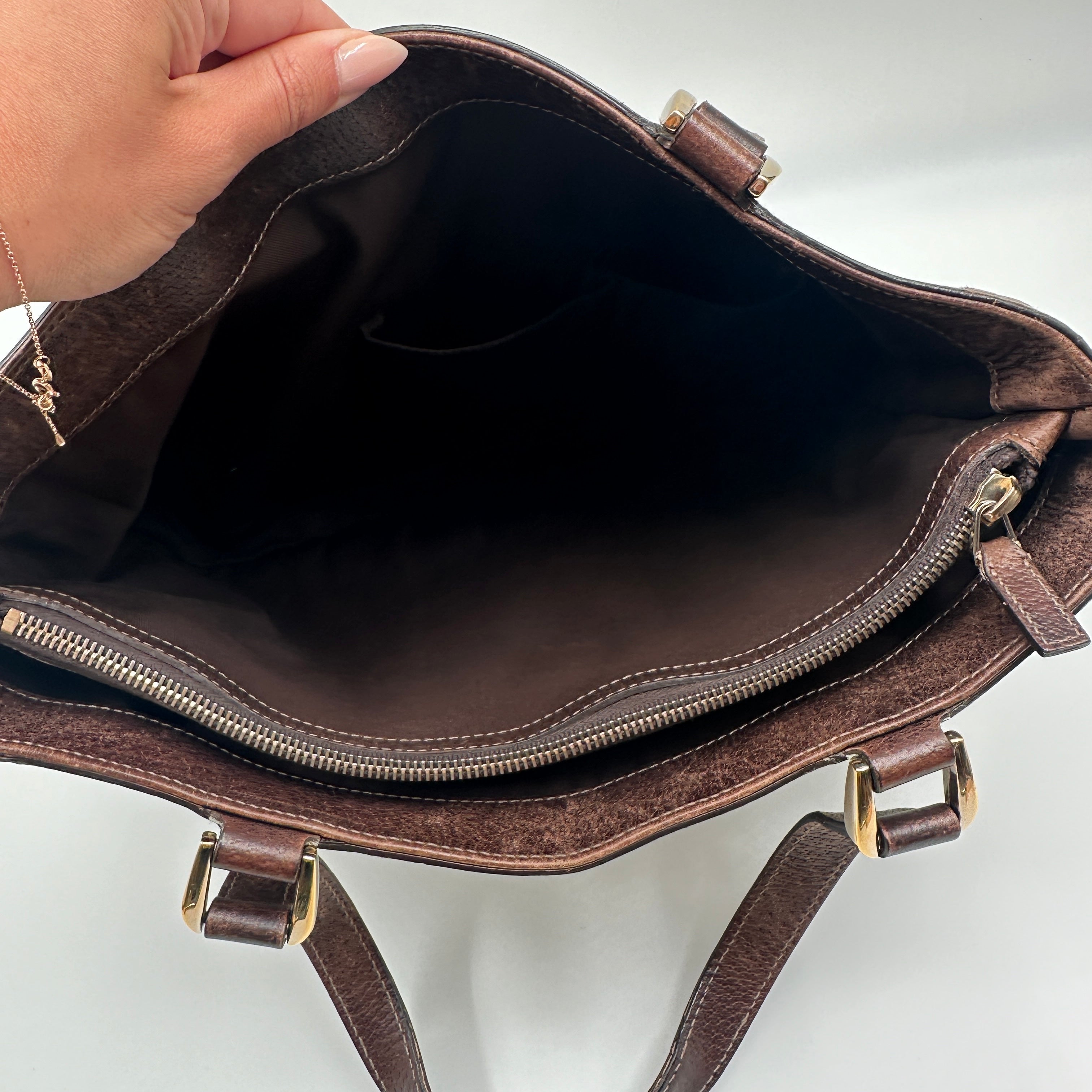 Gucci Brown GG Canvas and Leather Abbey Tote Bag