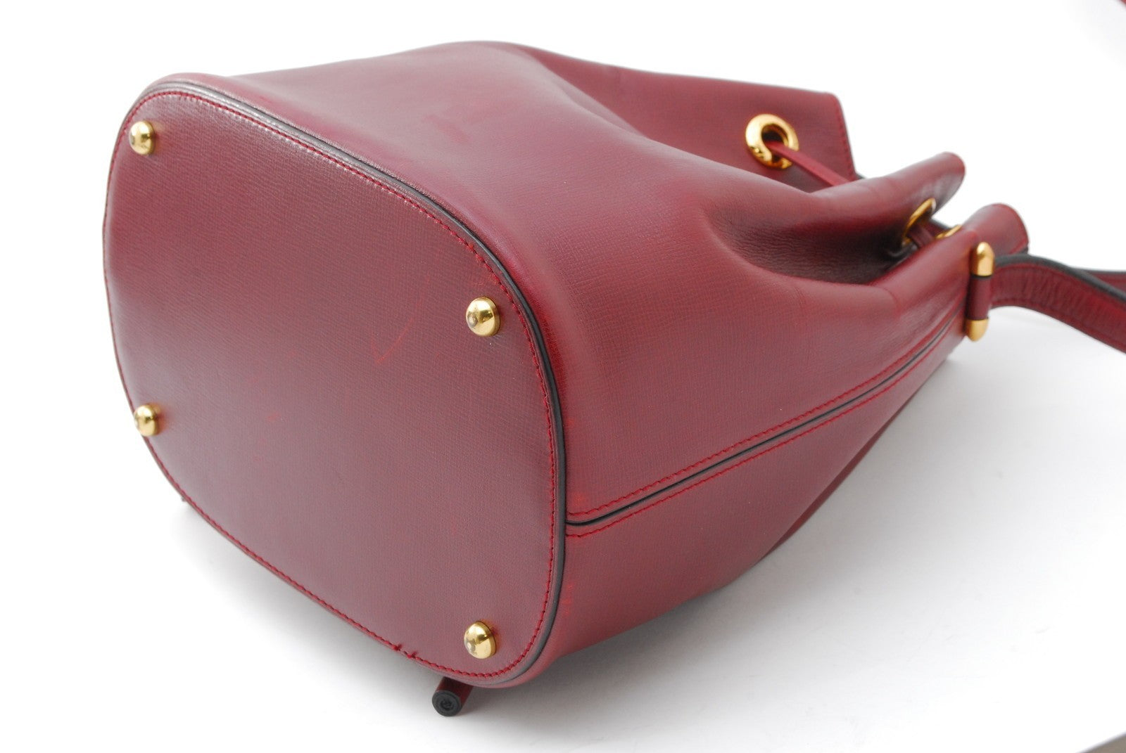 Cartier Must de Cartier Drawstring Shoulder Bag - Red, Leather