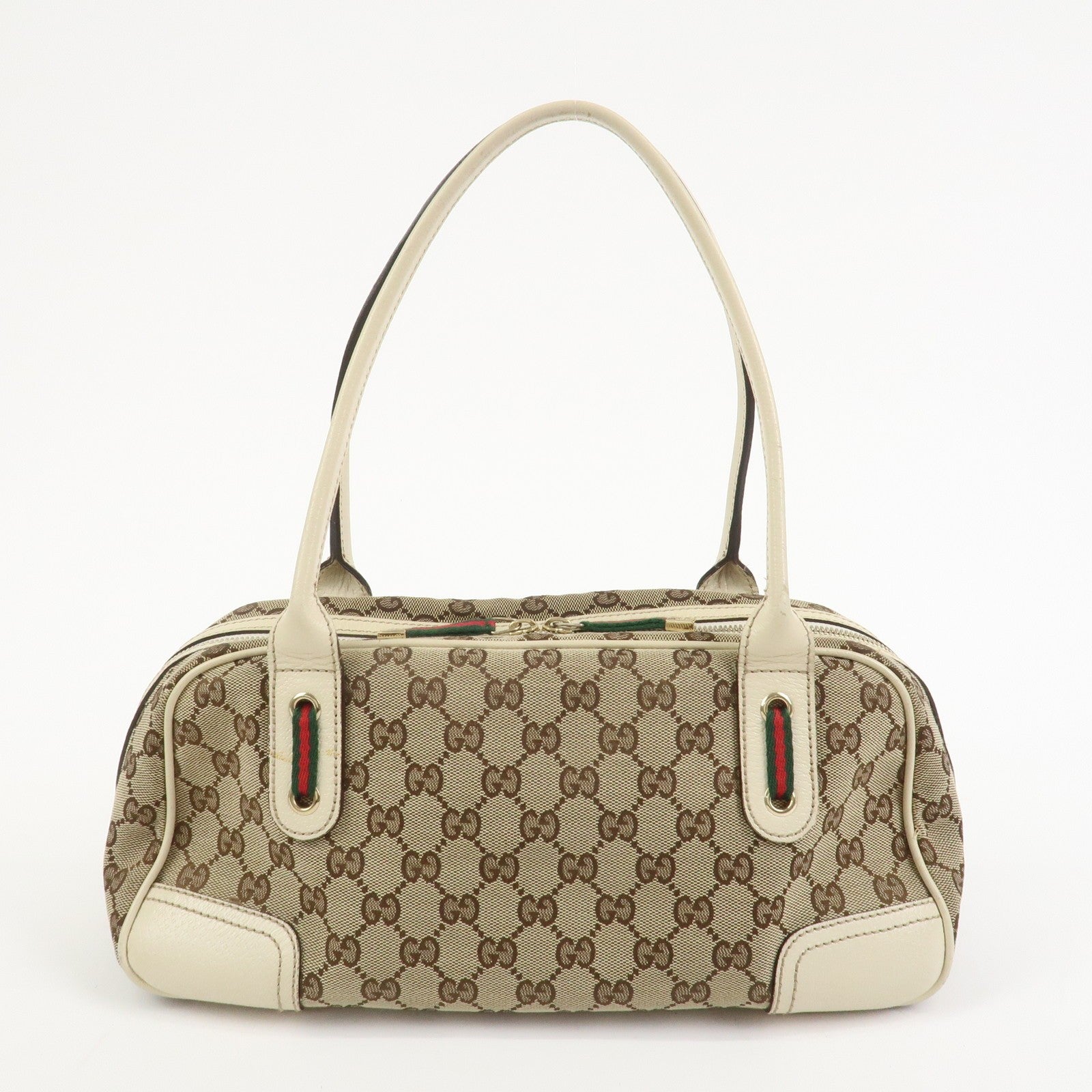Gucci Princy Sherry Boston Bag - Brown Ivory, GG Canvas Leather