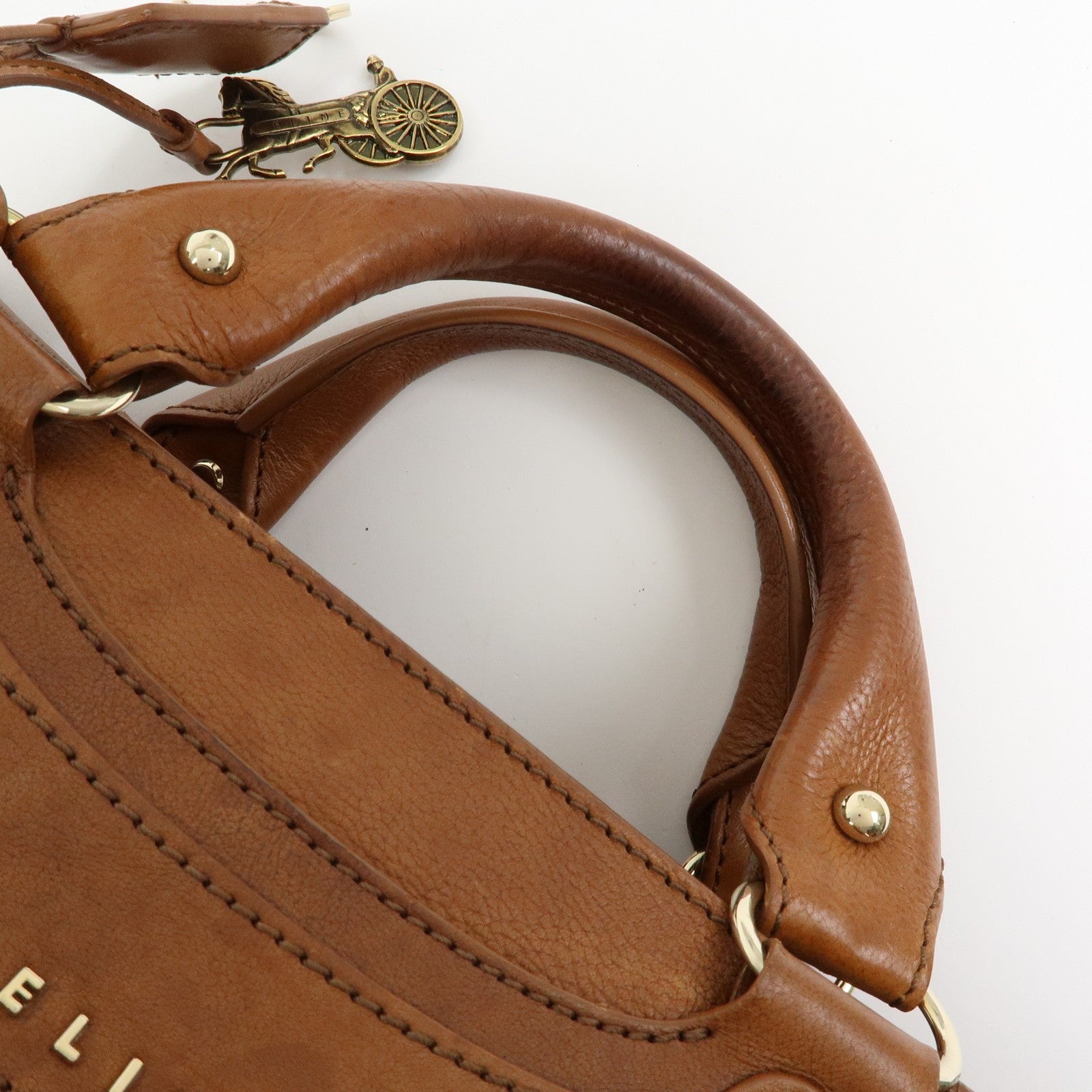 Celine Logo Leather Boogie Bag - Brown, Leather