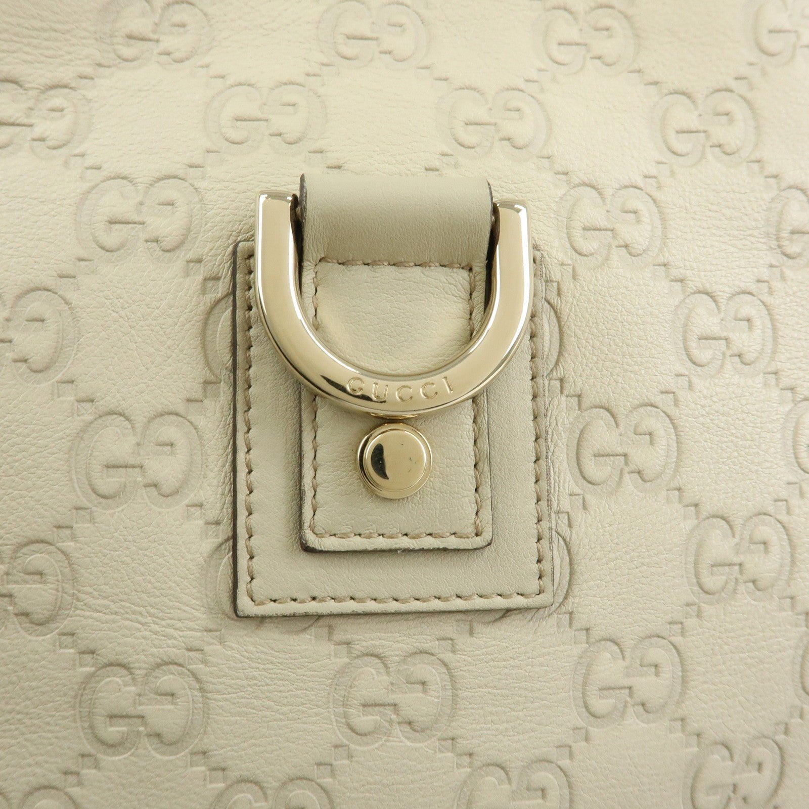 Gucci Abbey Guccissima Shoulder Bag - White, Leather
