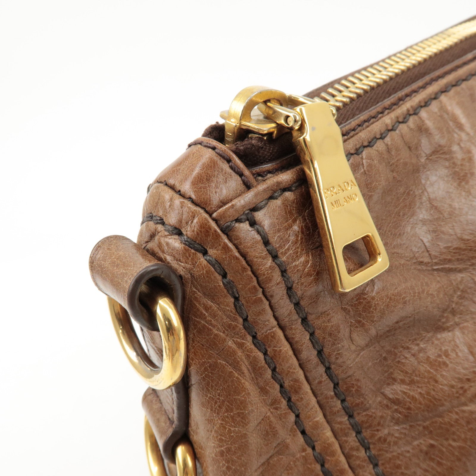 Prada 2way Bag - Brown, Leather
