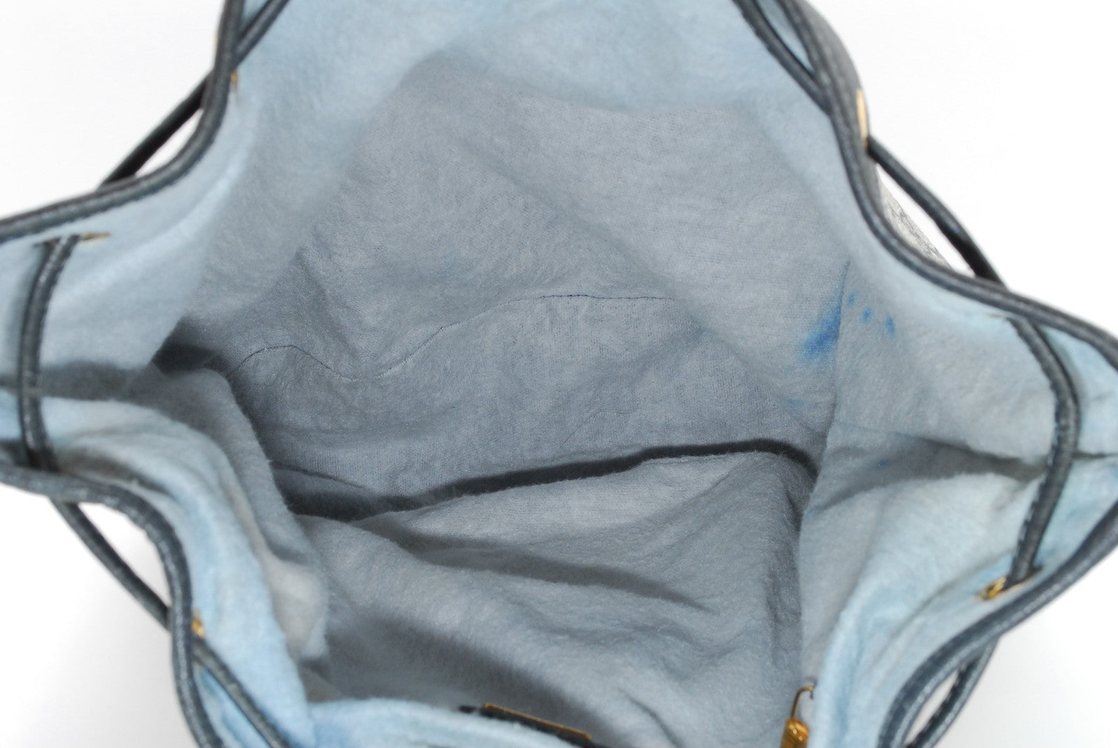 Gucci GG Supreme Drawstring Bucket Shoulder Bag - Navy Blue, Canvas and Leather