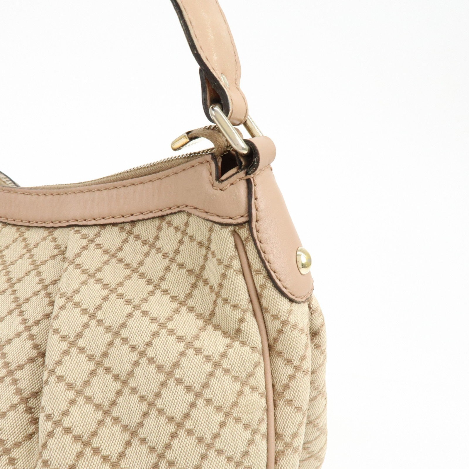 GUCCI Sukey Interlocking G Diamante Canvas Shoulder Bag