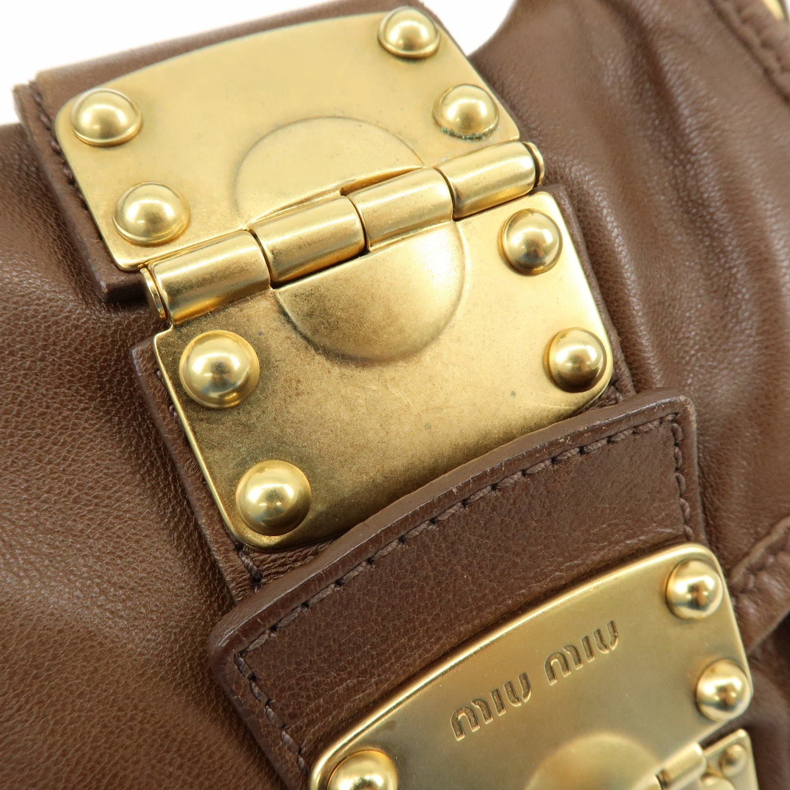 Miu Miu 5BH188 Handbag - Brown, Leather