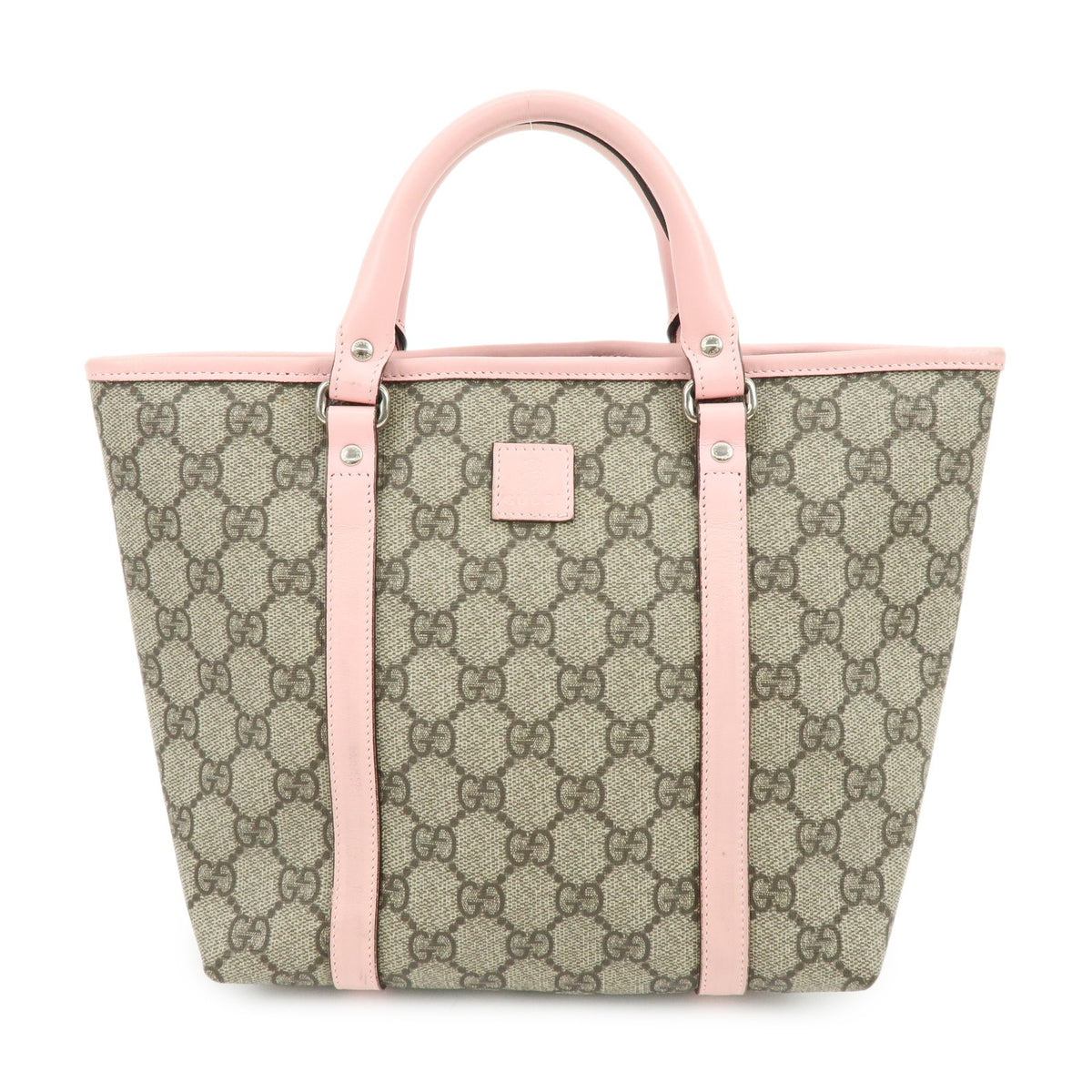 Gucci Tote Bag - Beige, Pink, GG Supreme, Leather