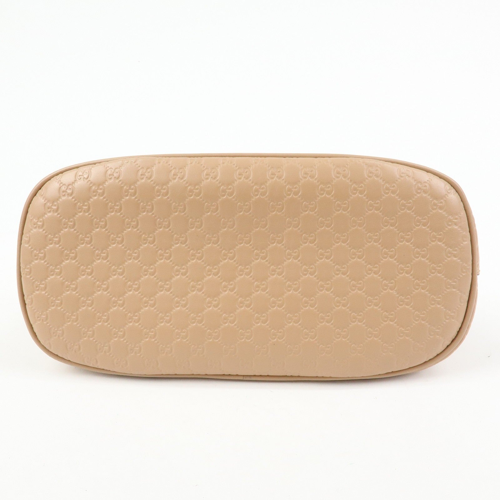 GUCCI Microguccissima Leather Bag Hand Bag Beige