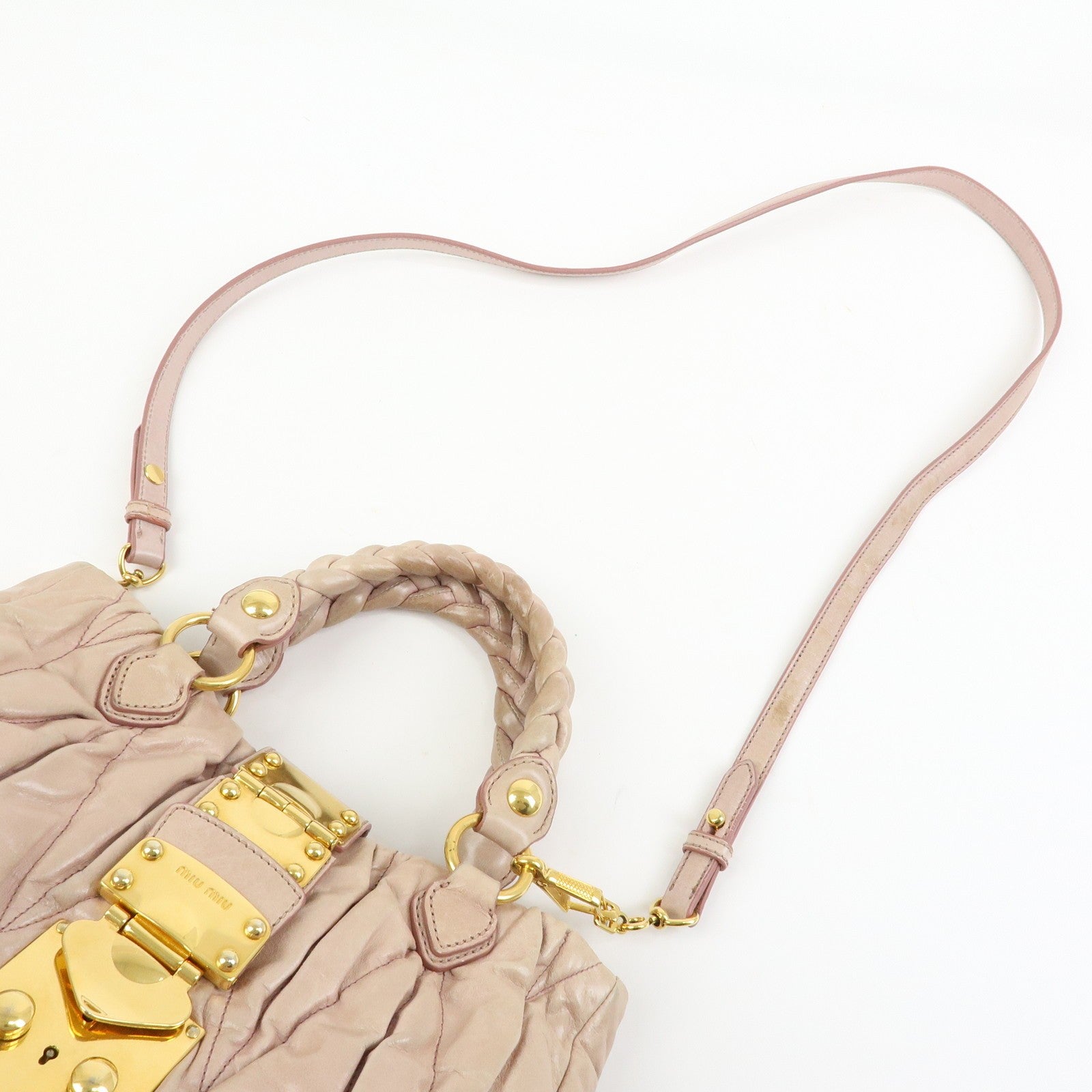 Miu Miu Matelasse 2Way Bag - Pink Beige, Leather