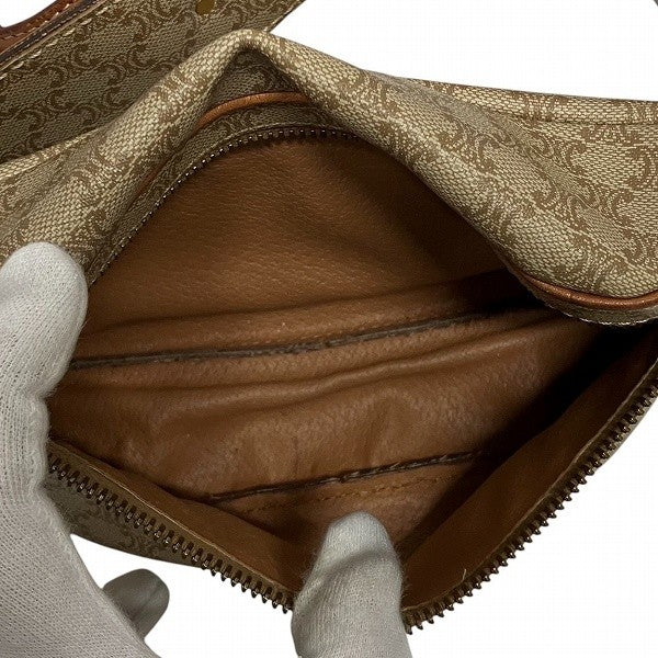Celine Macadam Waist Pouch/Body Bag - Beige x Brown, Leather