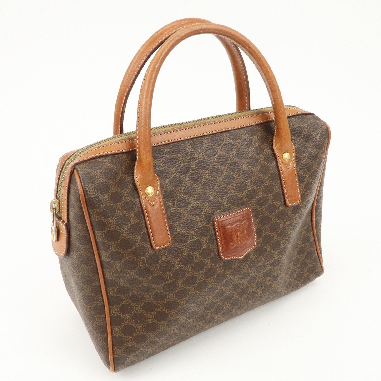 Celine Macadam Hand Bag - Brown, PVC Leather