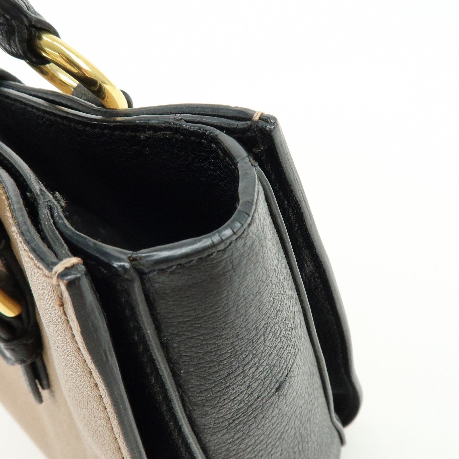 Miu Miu Hand Bag - Beige Black, Madras Leather