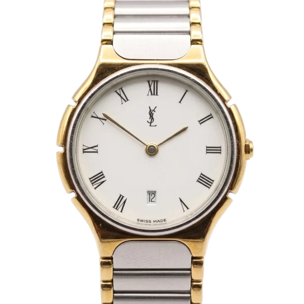 Yves Saint Laurent Vintage Quartz Watch - White, Stainless Steel