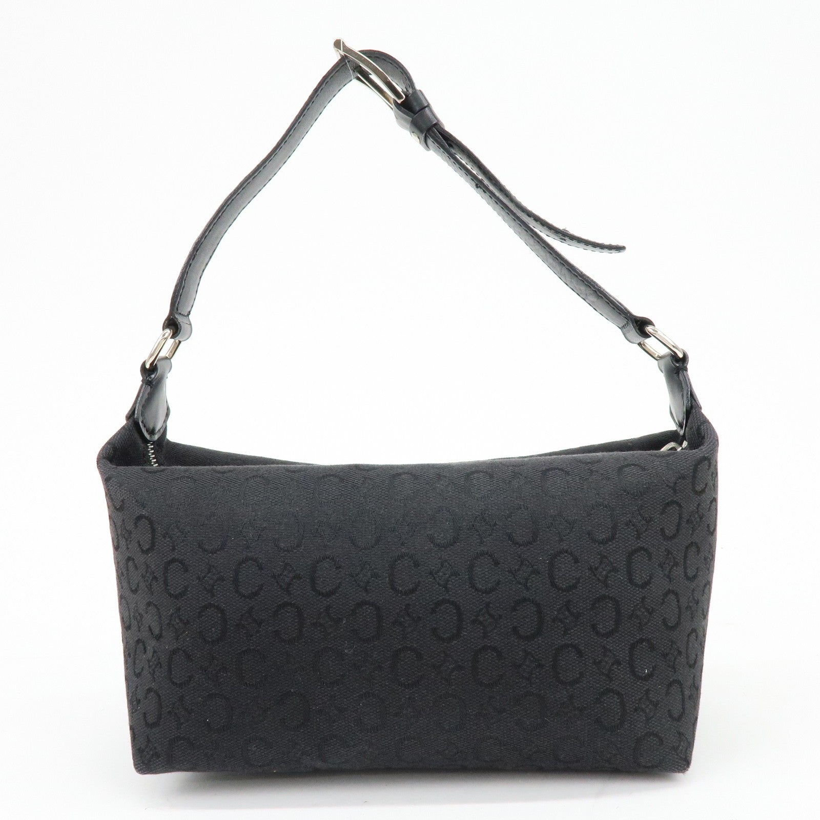 Celine C Macadam Hand Bag - Black, Canvas, Leather